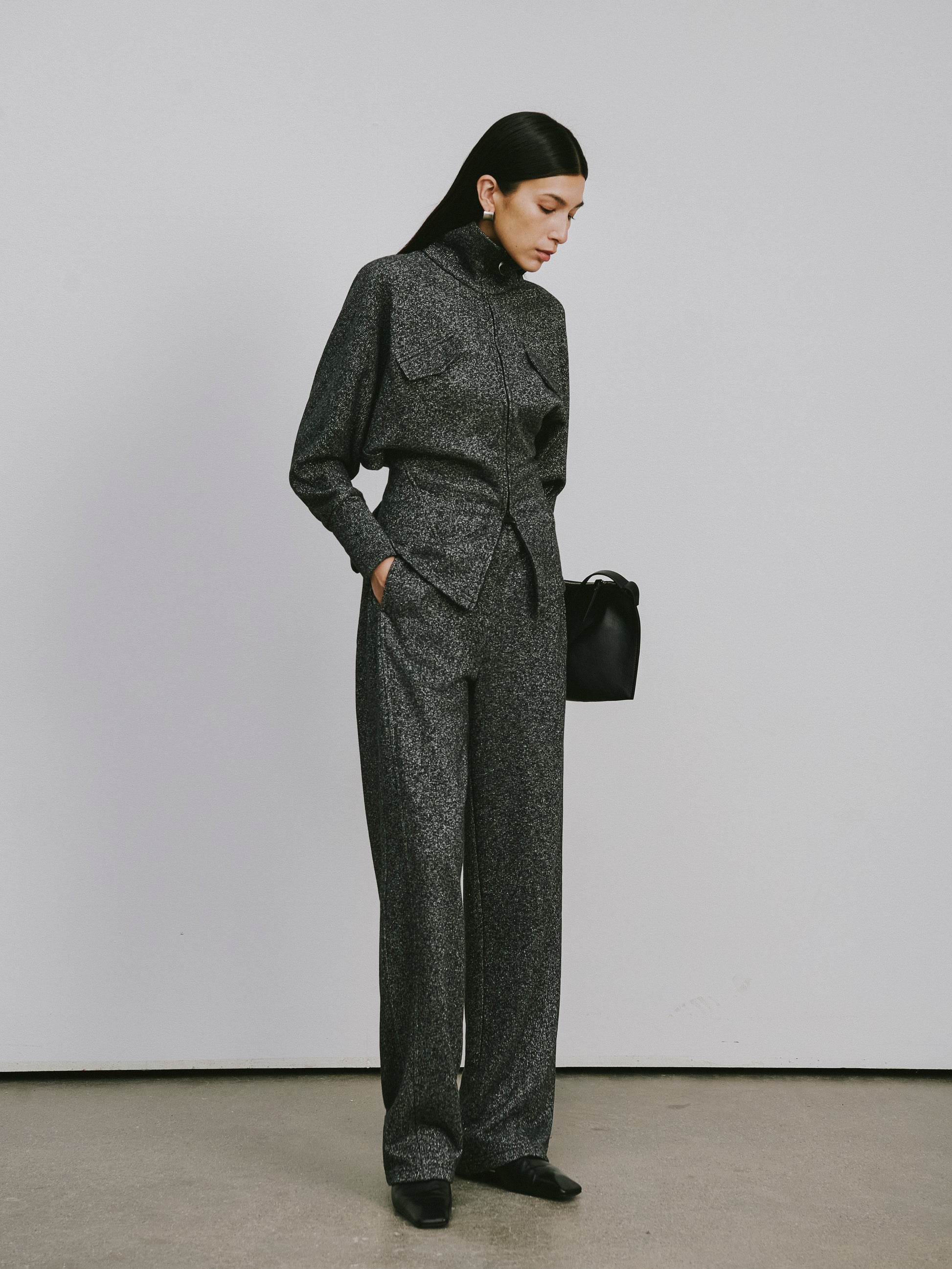 High-Neck Two-Way Zip Athletic Jacket