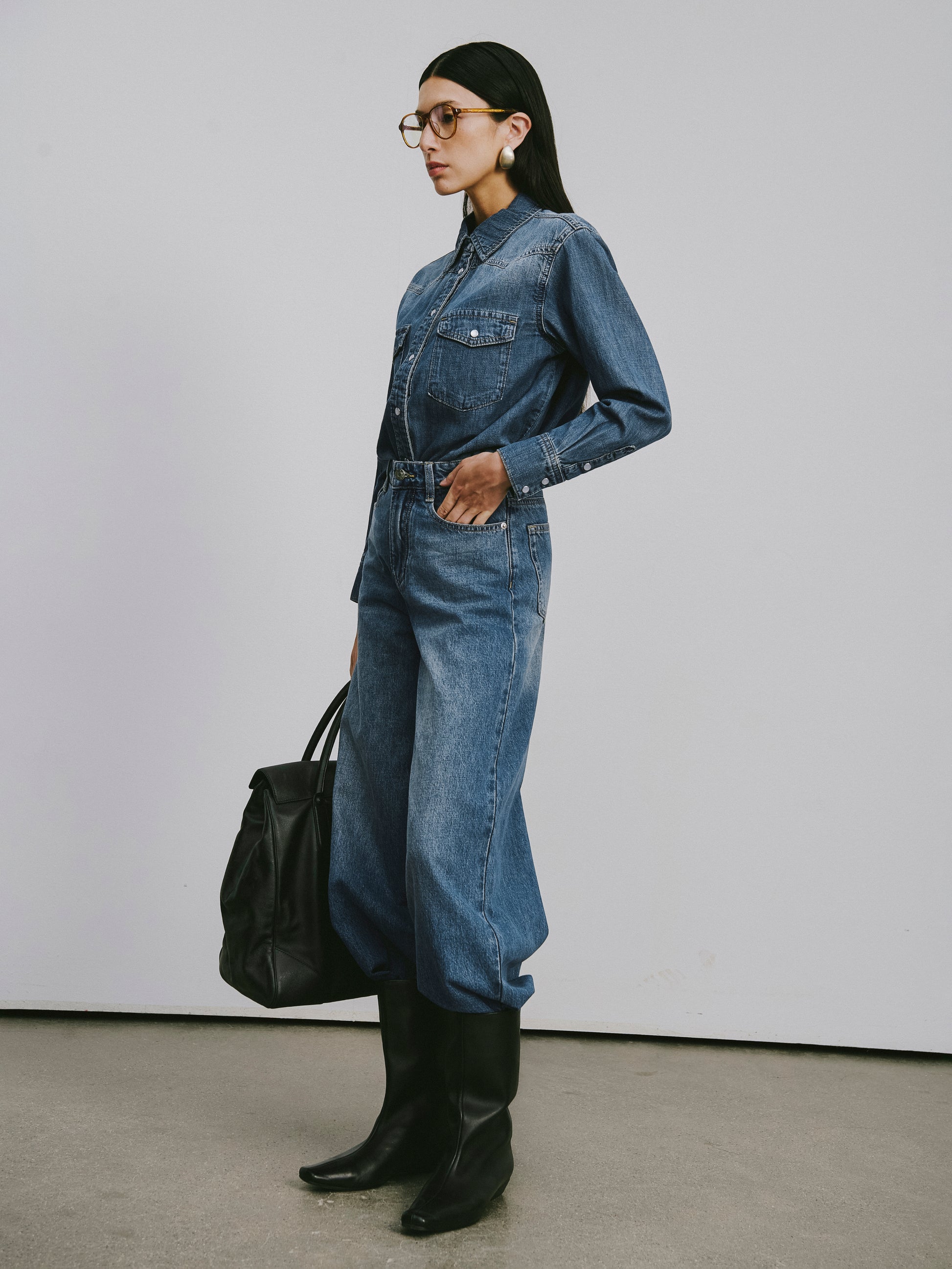 High-Waisted Wide-Leg Jeans