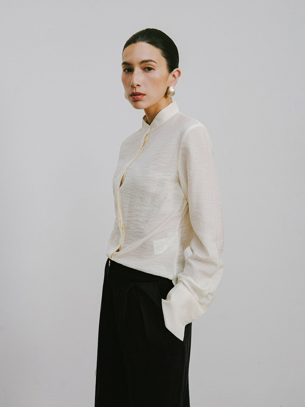 Mini Stand Collar Blouse