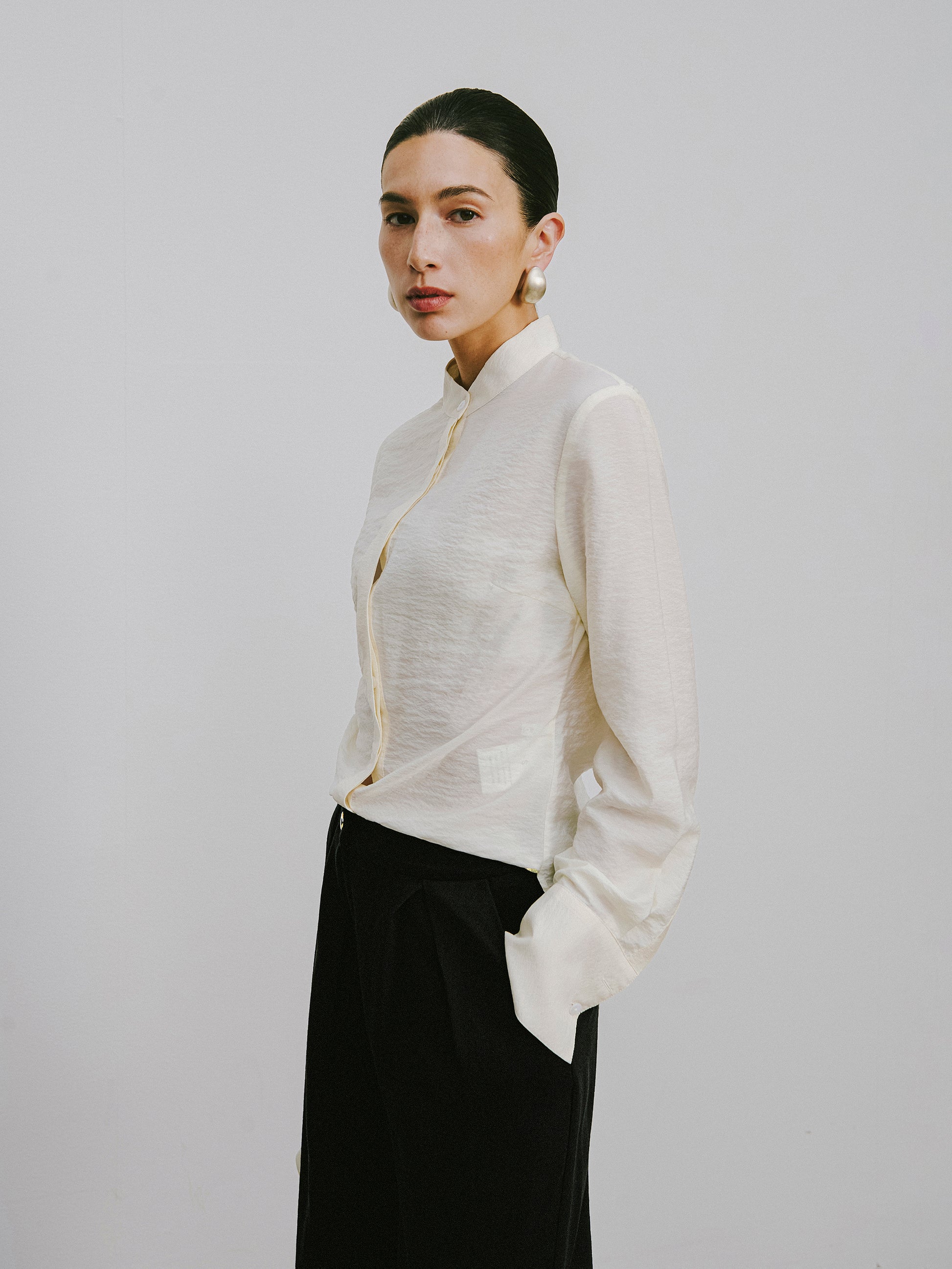Mini Stand Collar Blouse
