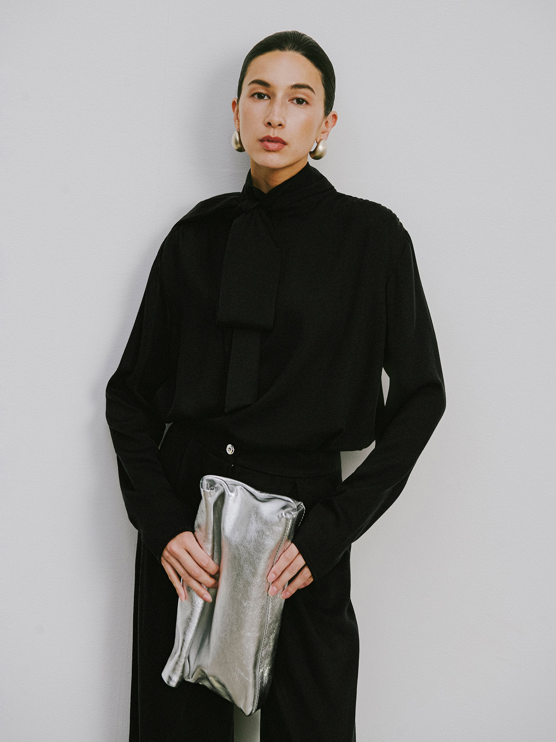 Draped Tie-Neck Top