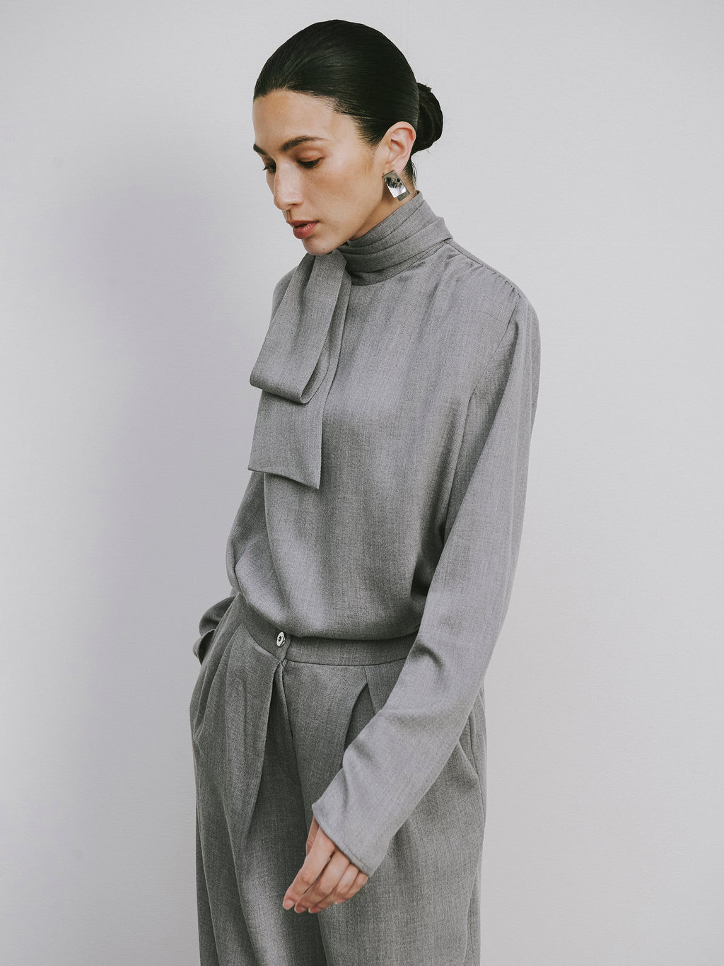 Draped Tie-Neck Top