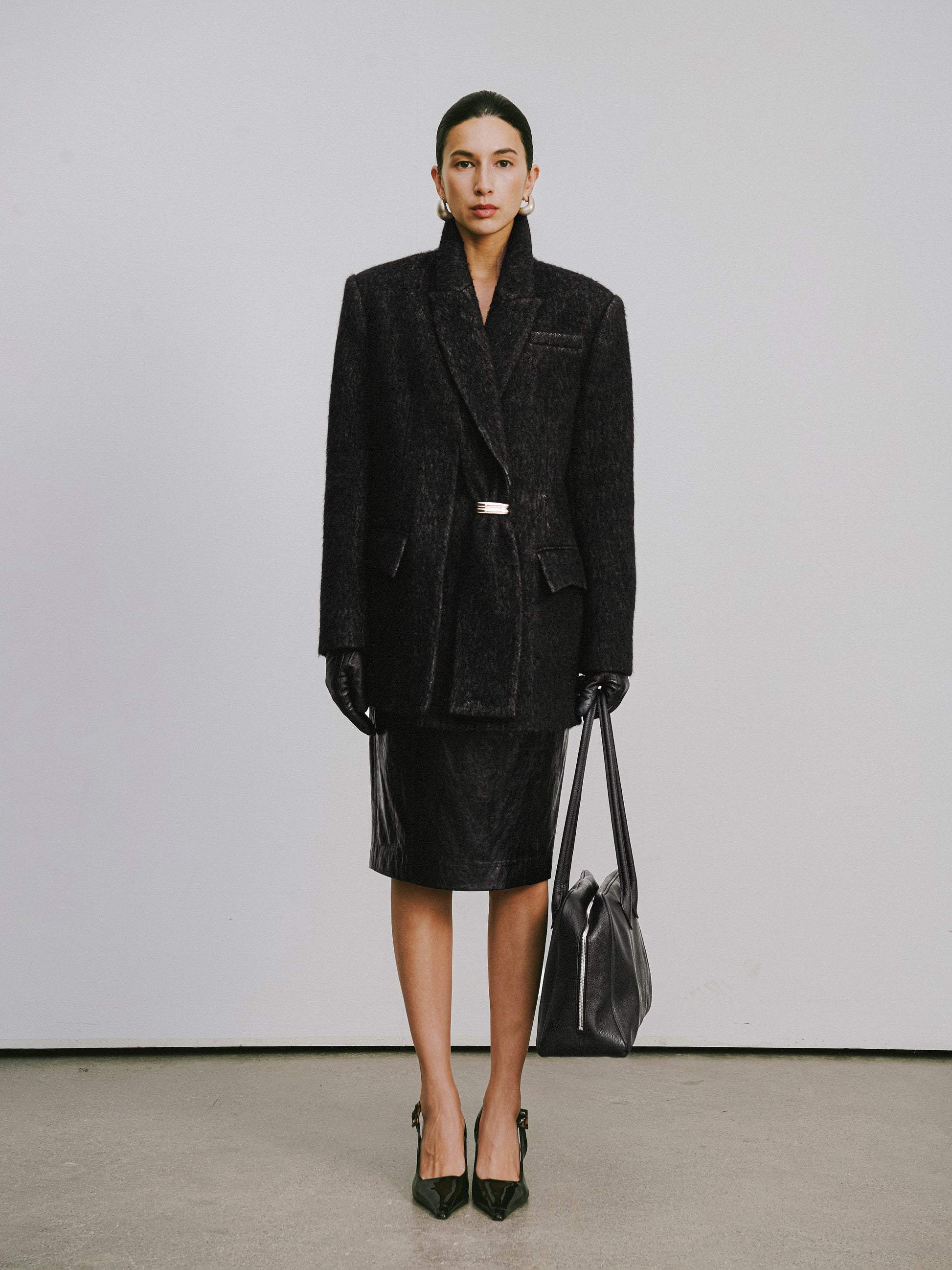 Wool-Blend Trench Coat with Alpaca Accent