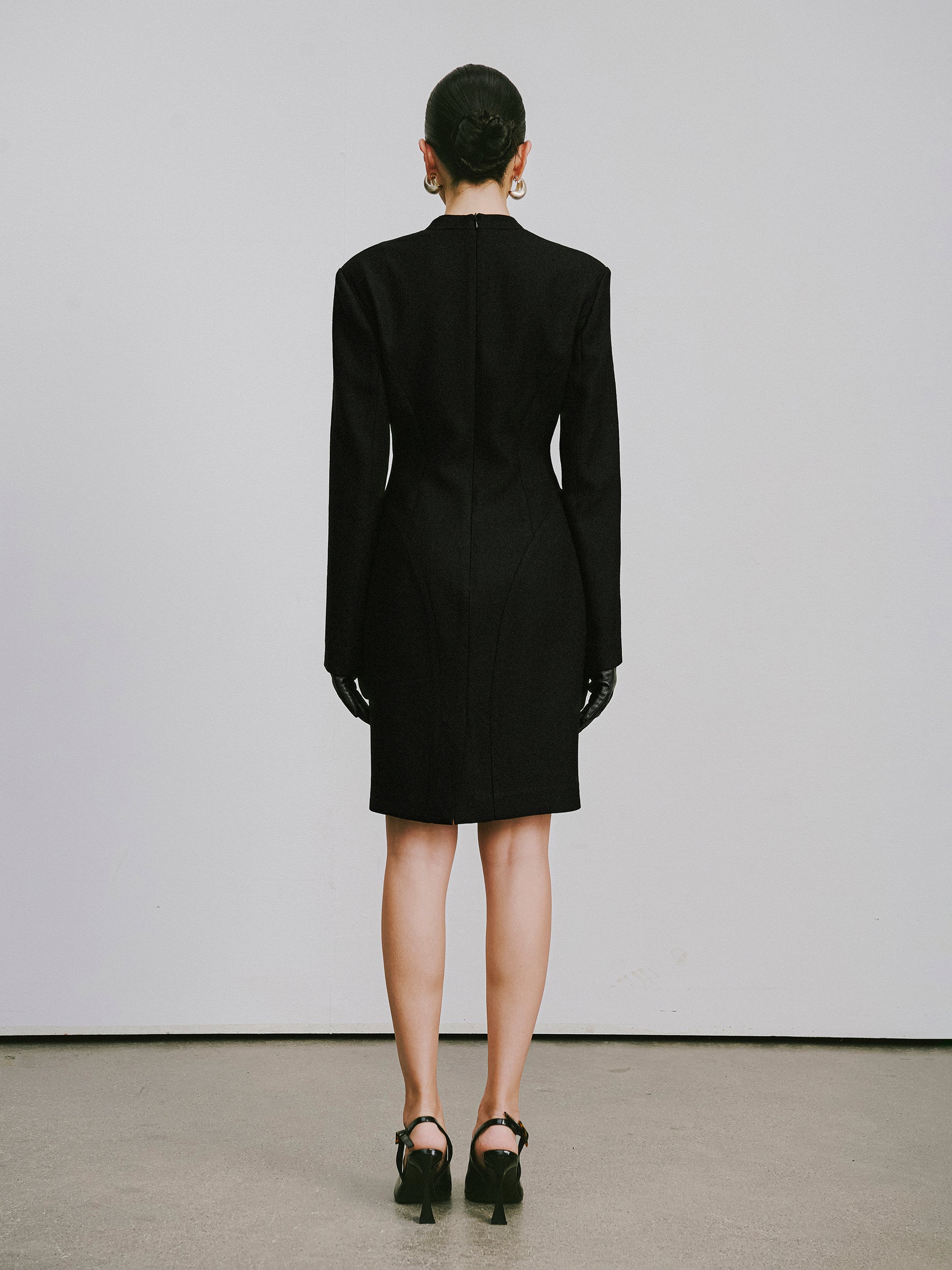 V-Neck Fitted Dress
