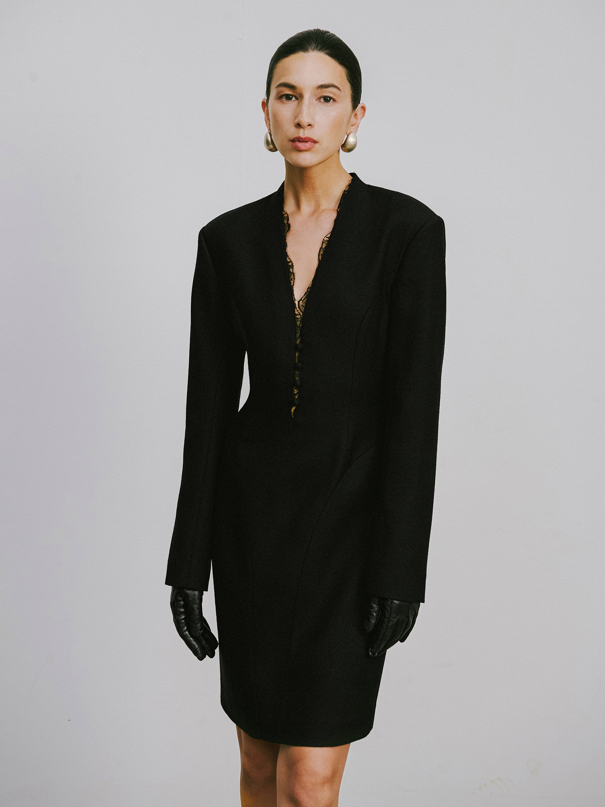 V-Neck Fitted Dress