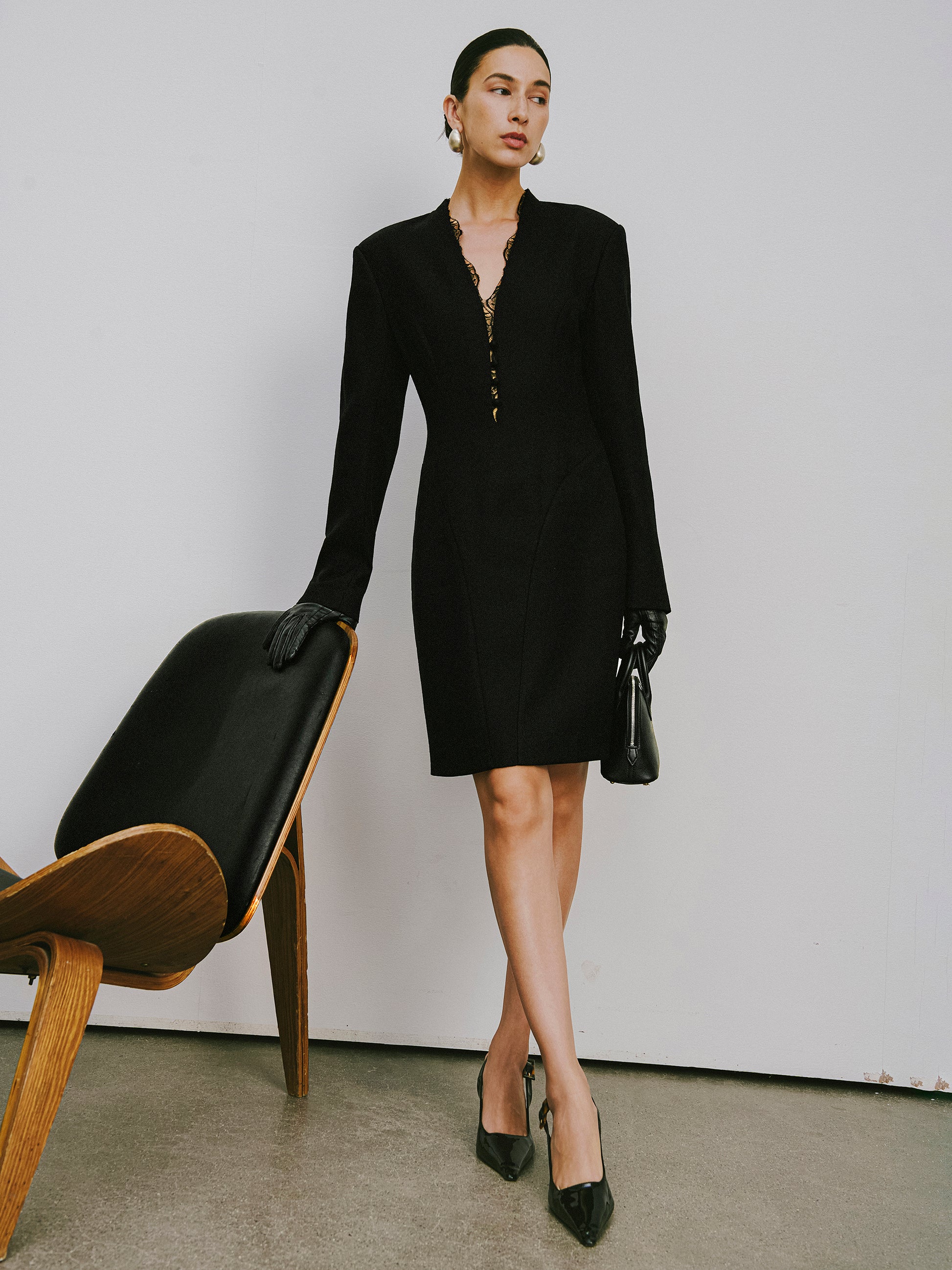 V-Neck Fitted Dress