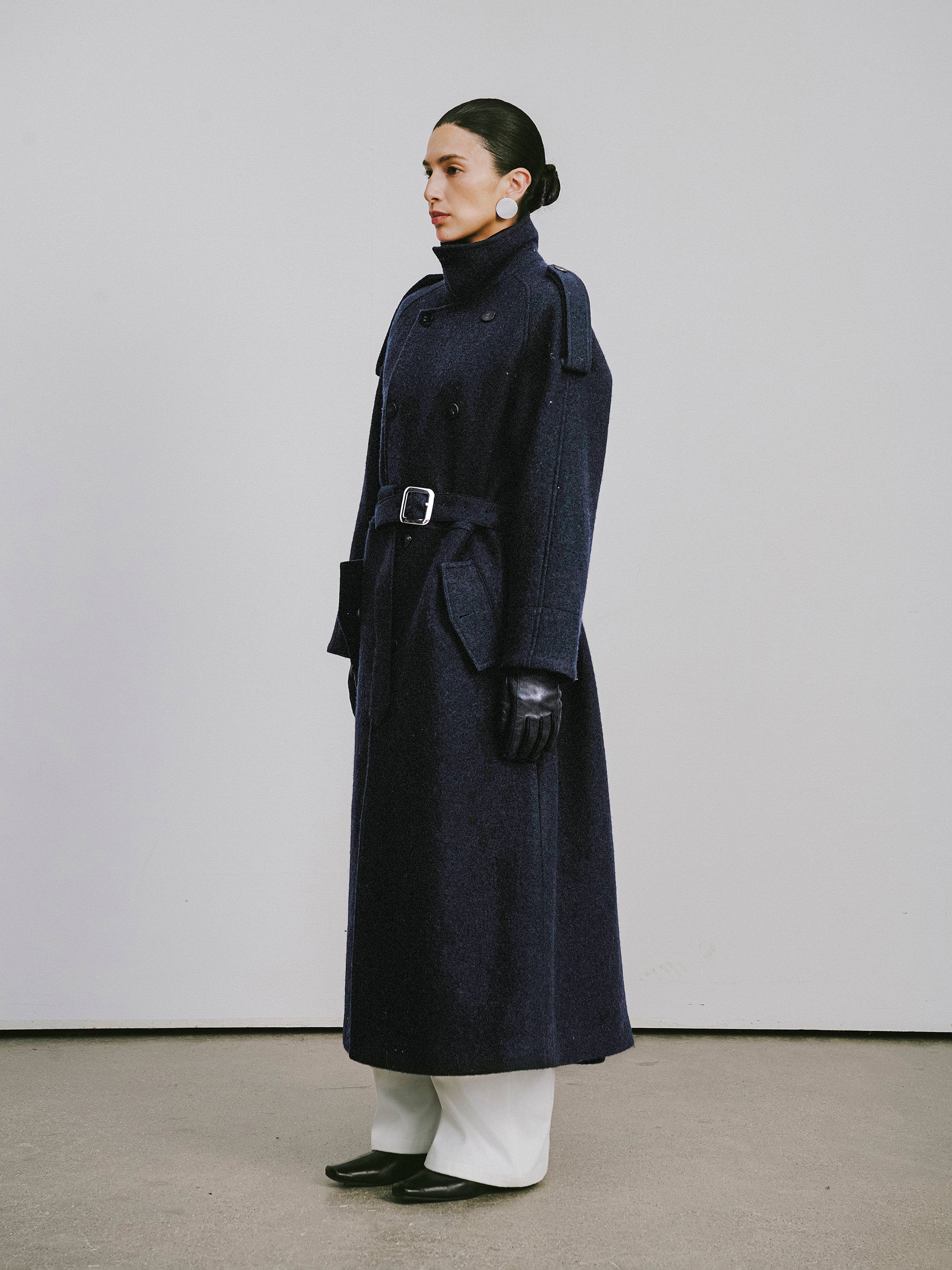 Dropped Shoulder Long Coat