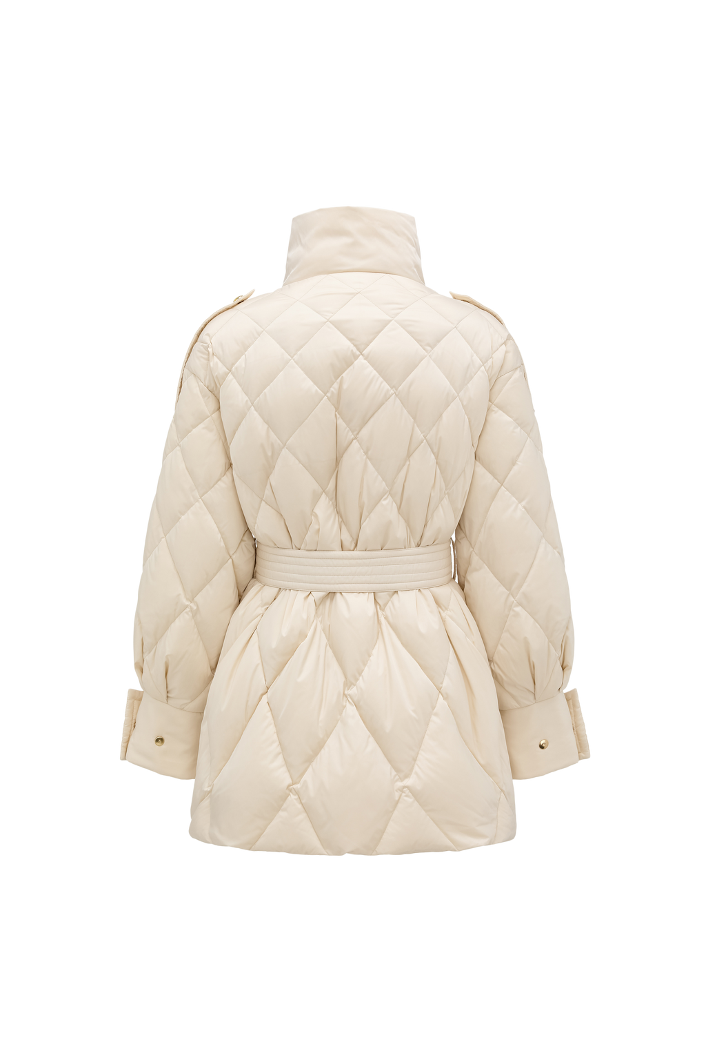 Deconstructed Asymmetric Zip Puffer with Dropped Shoulder and Lantern Sleeves