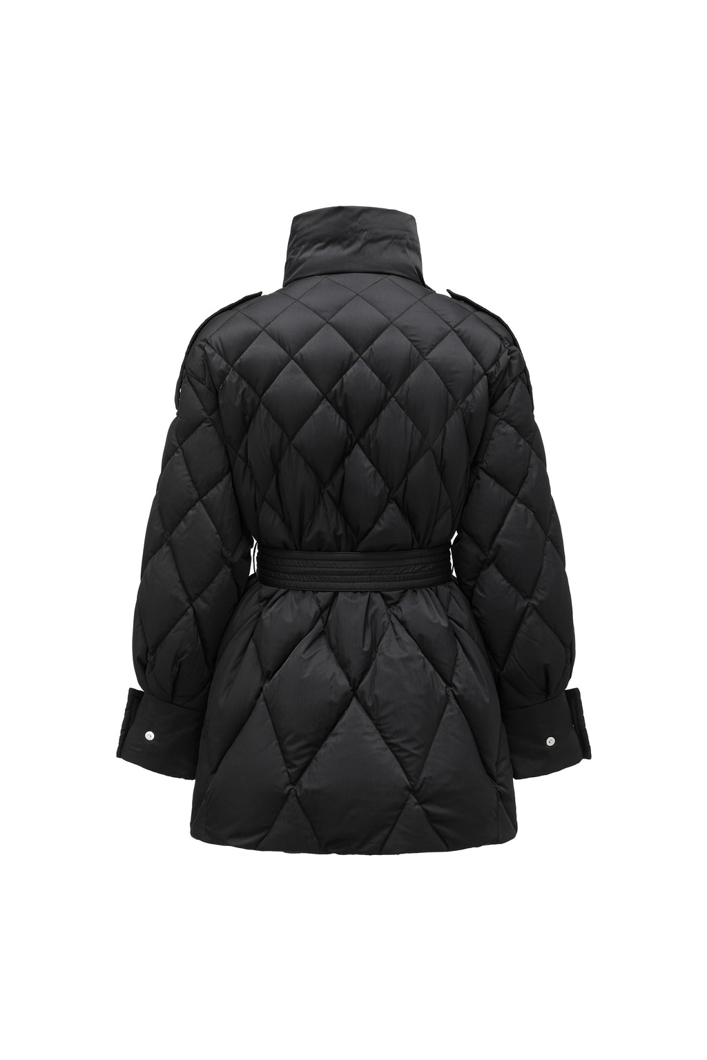Deconstructed Asymmetric Zip Puffer with Dropped Shoulder and Lantern Sleeves
