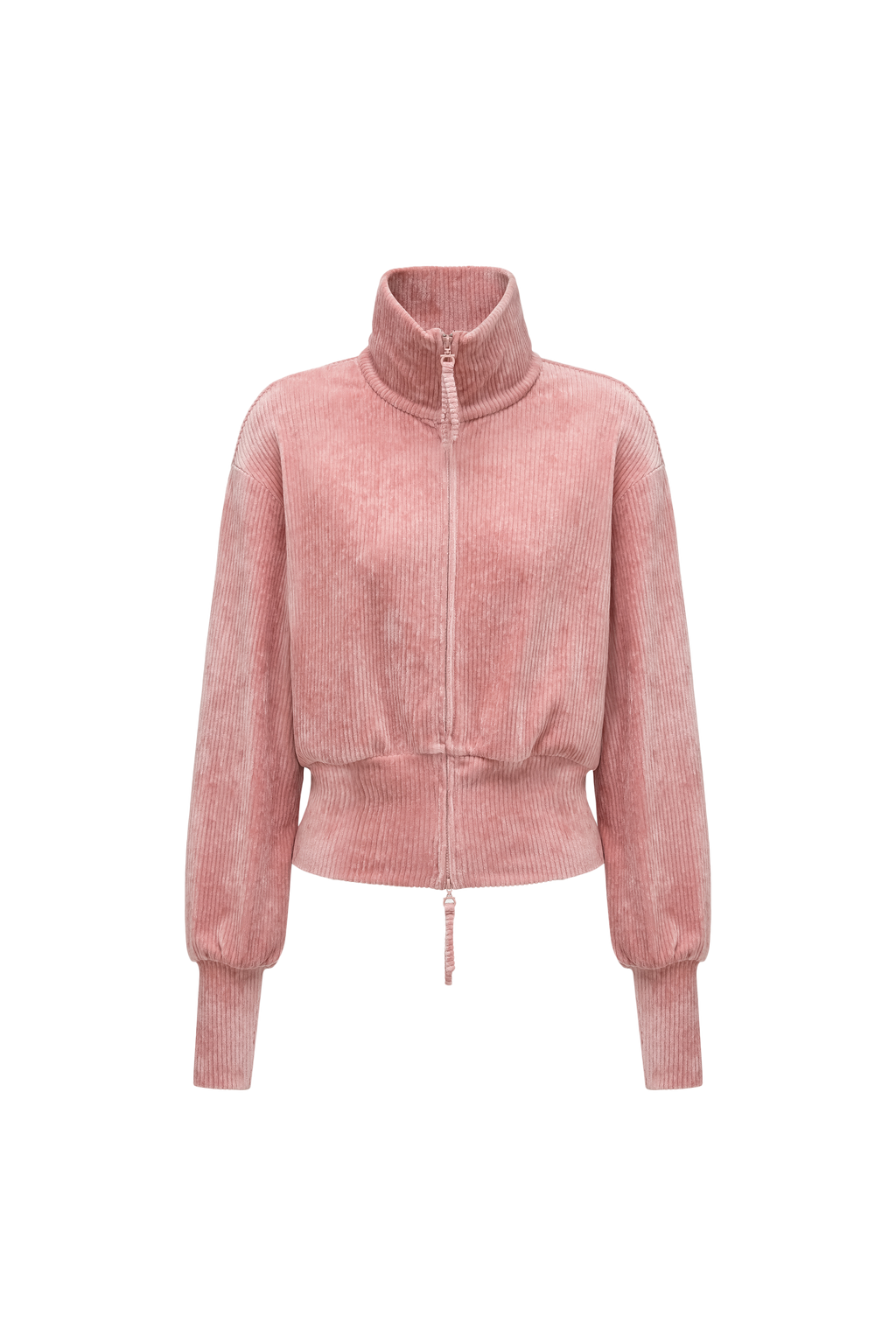 High-Neck Two-Way Zip Corduroy Track Jacket