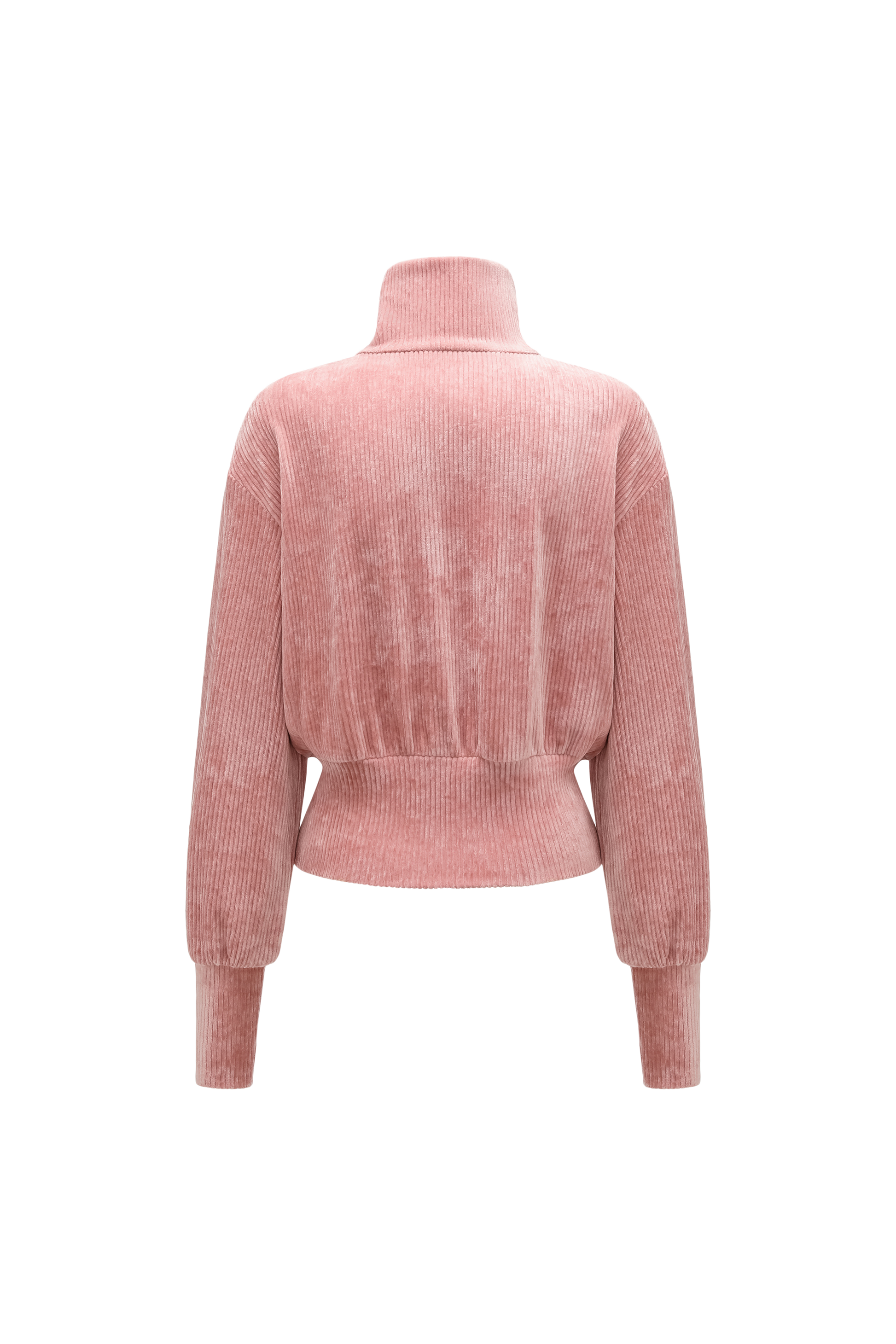 High-Neck Two-Way Zip Corduroy Track Jacket