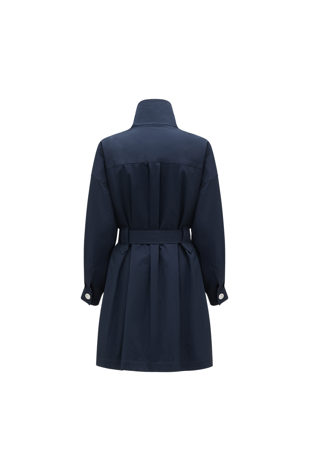 Magnetic-Closure High-Neck Trench Coat