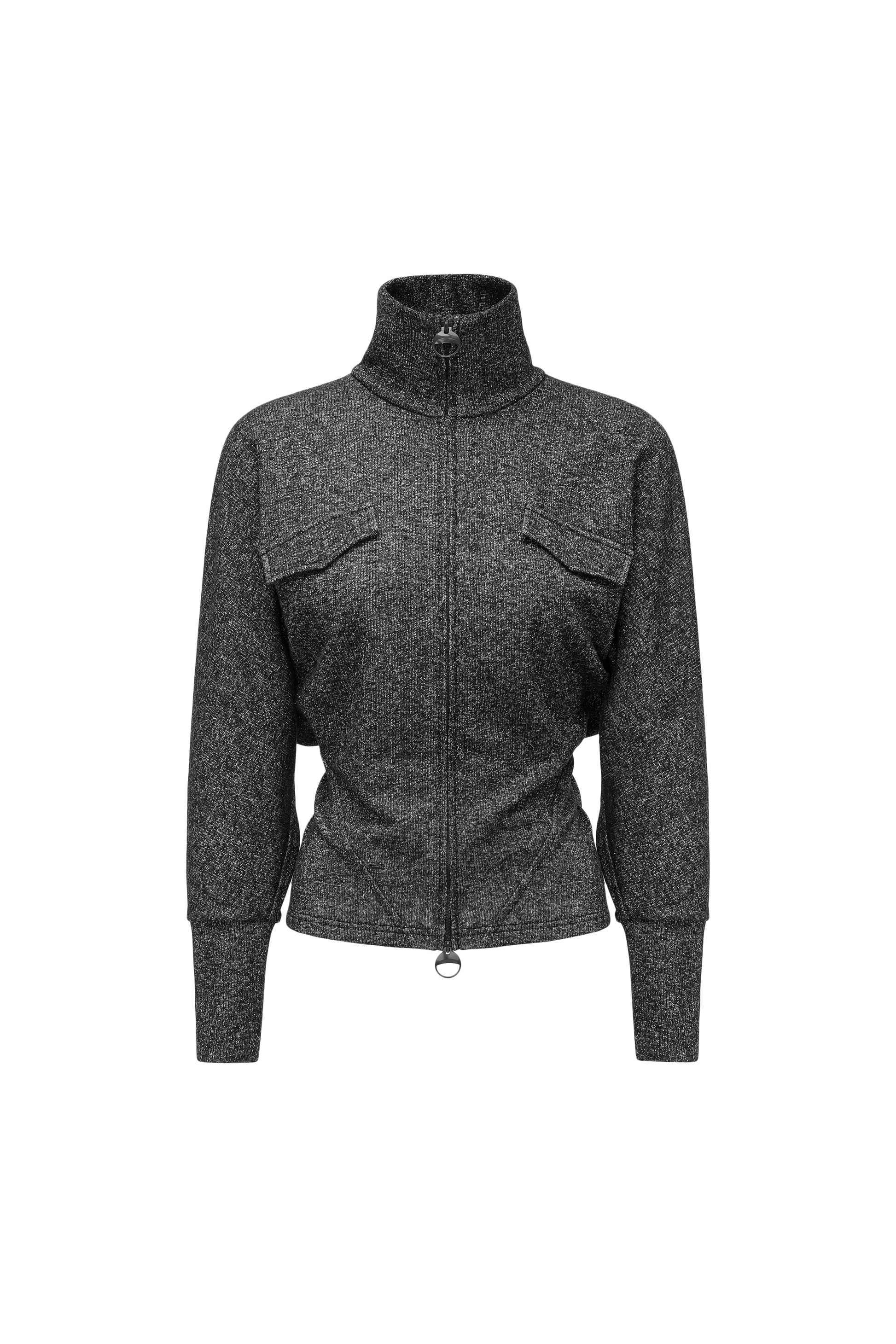 High-Neck Two-Way Zip Athletic Jacket