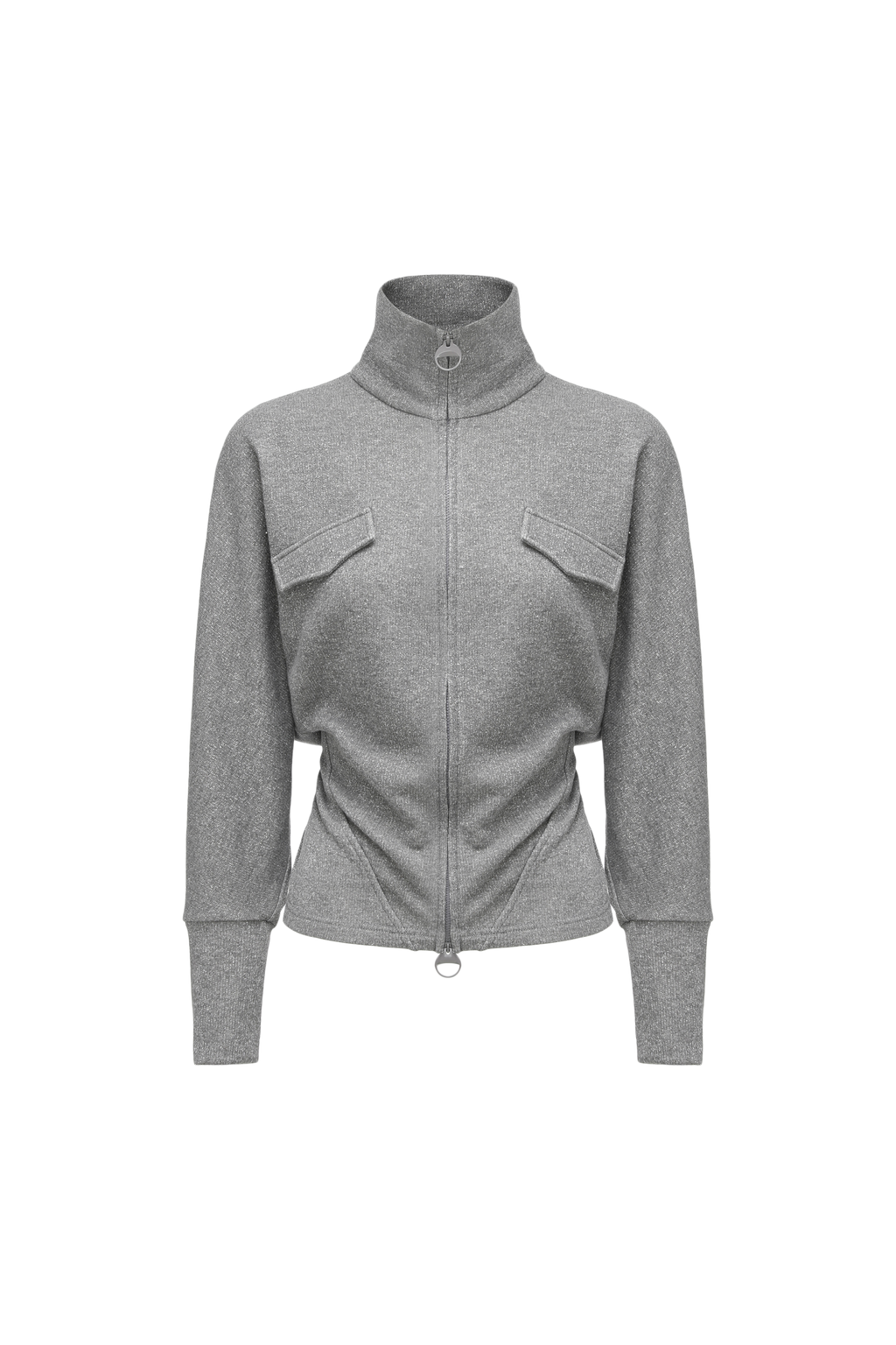 High-Neck Two-Way Zip Athletic Jacket