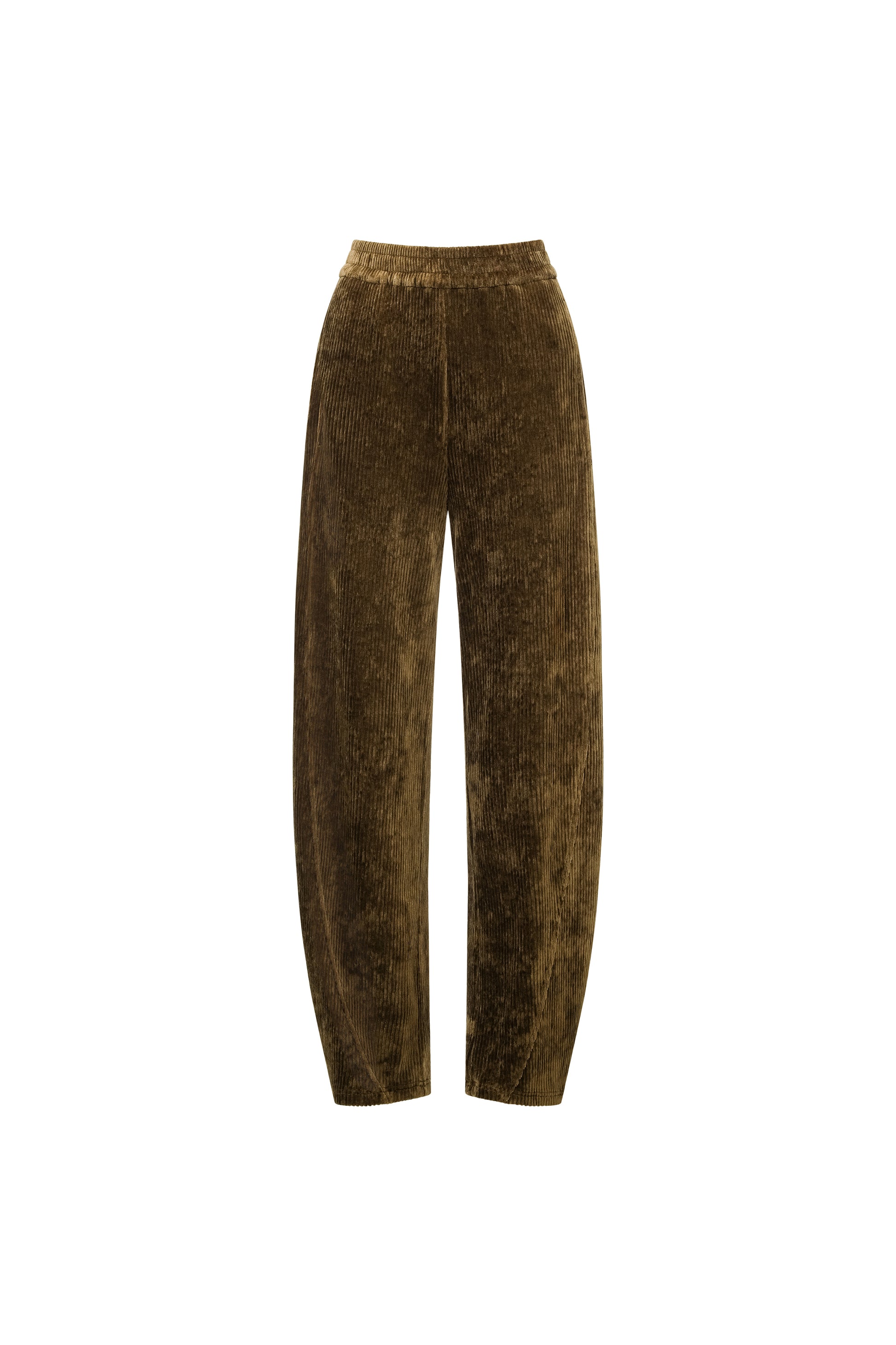 Curved Hem Corduroy Sweatpants