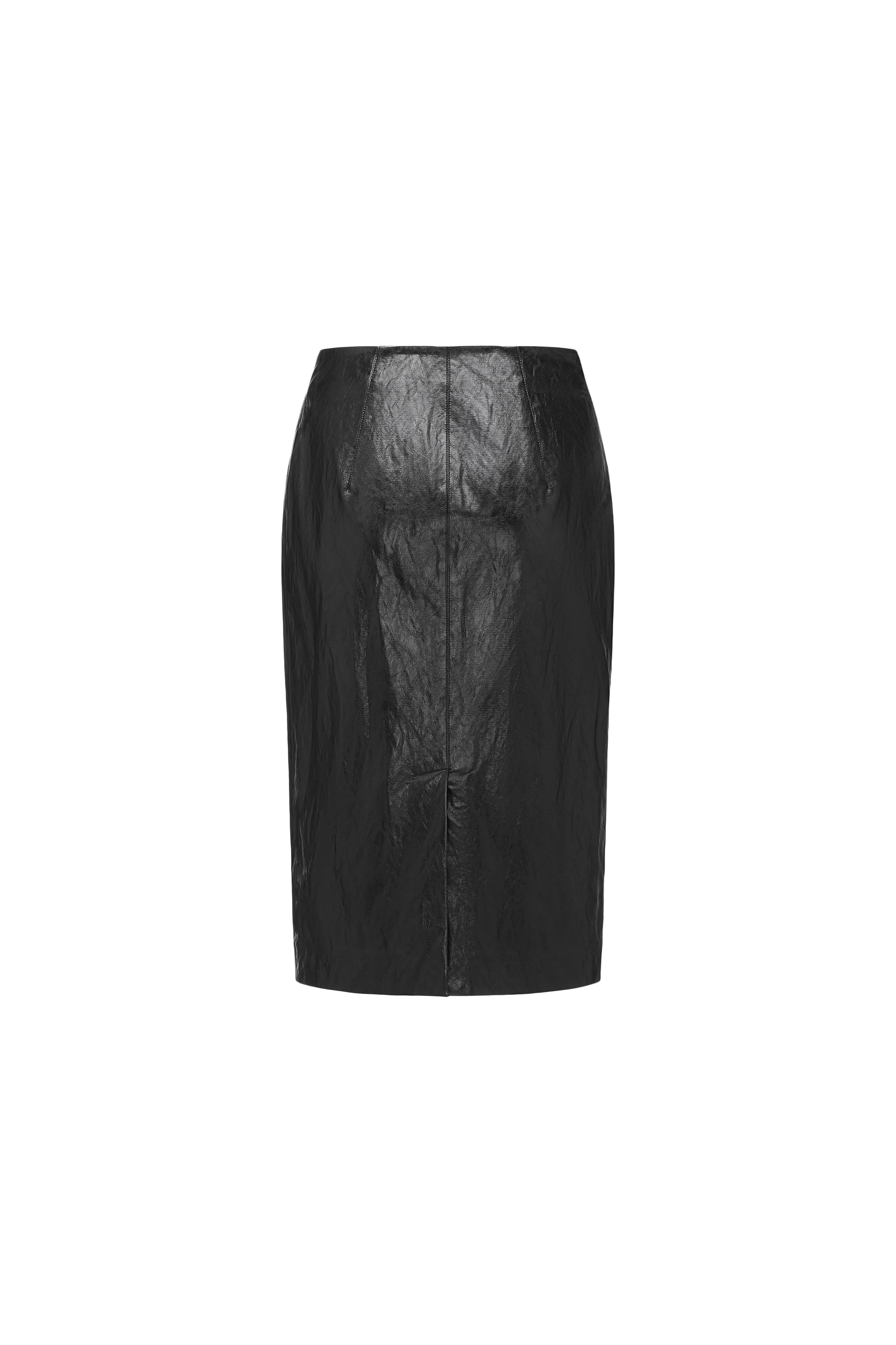 Knee-Length Pencil Skirt (Faux Leather)