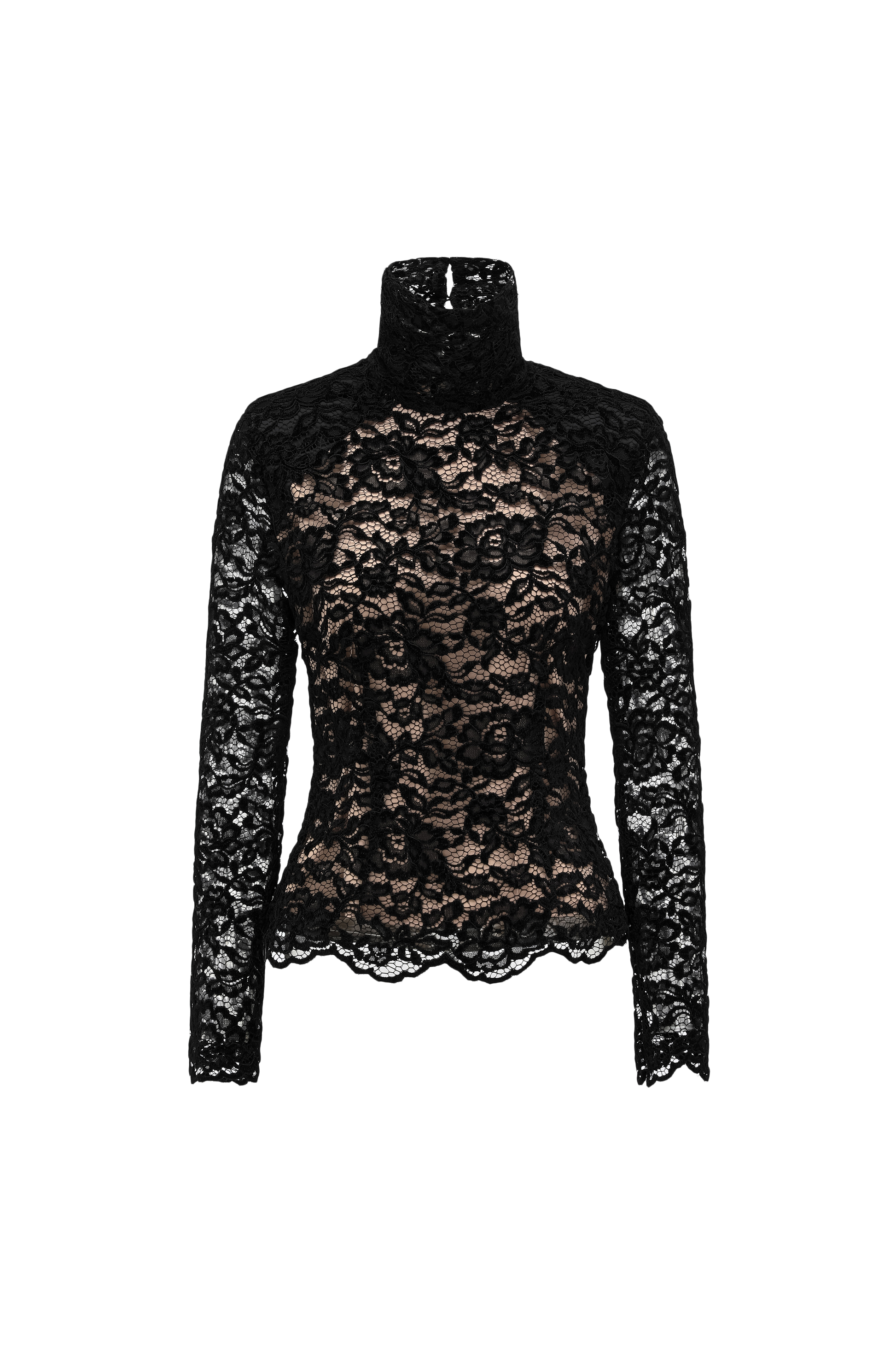 Top with Flocked Lace & Openwork