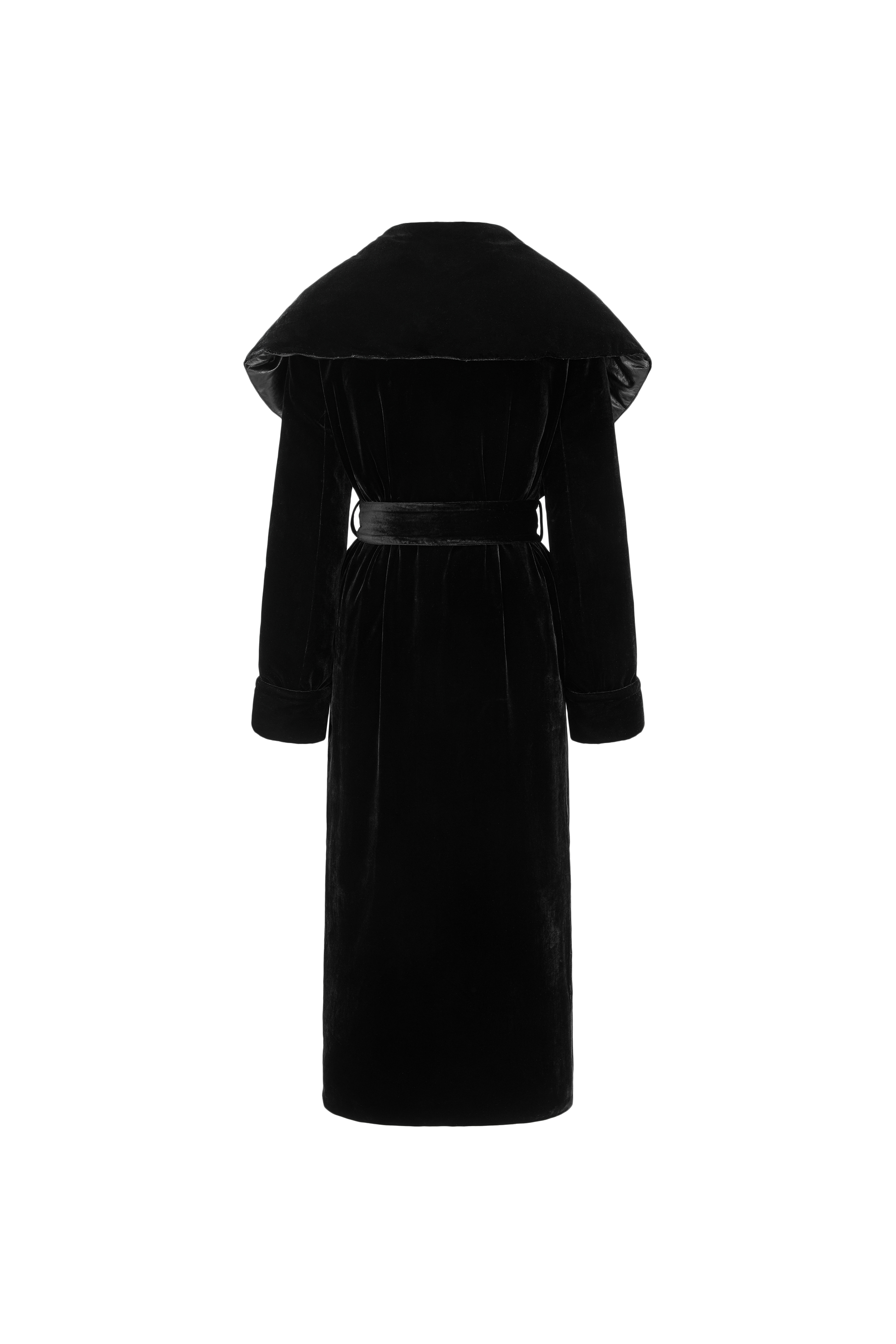 Luminous Pile Oversized Lapel Velvet Down Coat