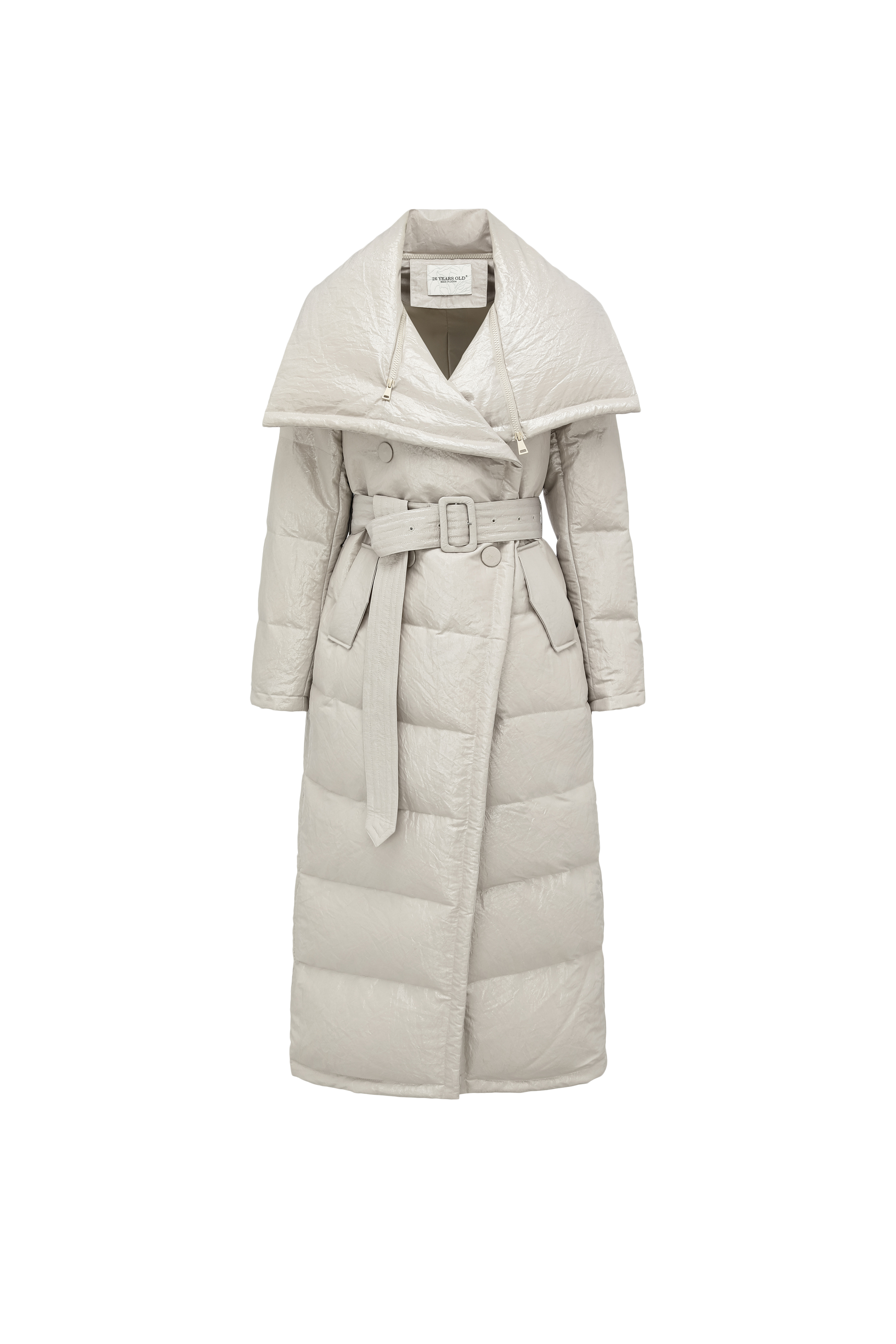 Convertible Lapel Long Down Coat