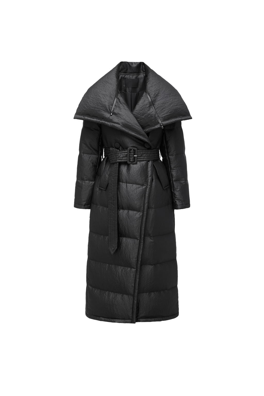 Convertible Lapel Long Down Coat