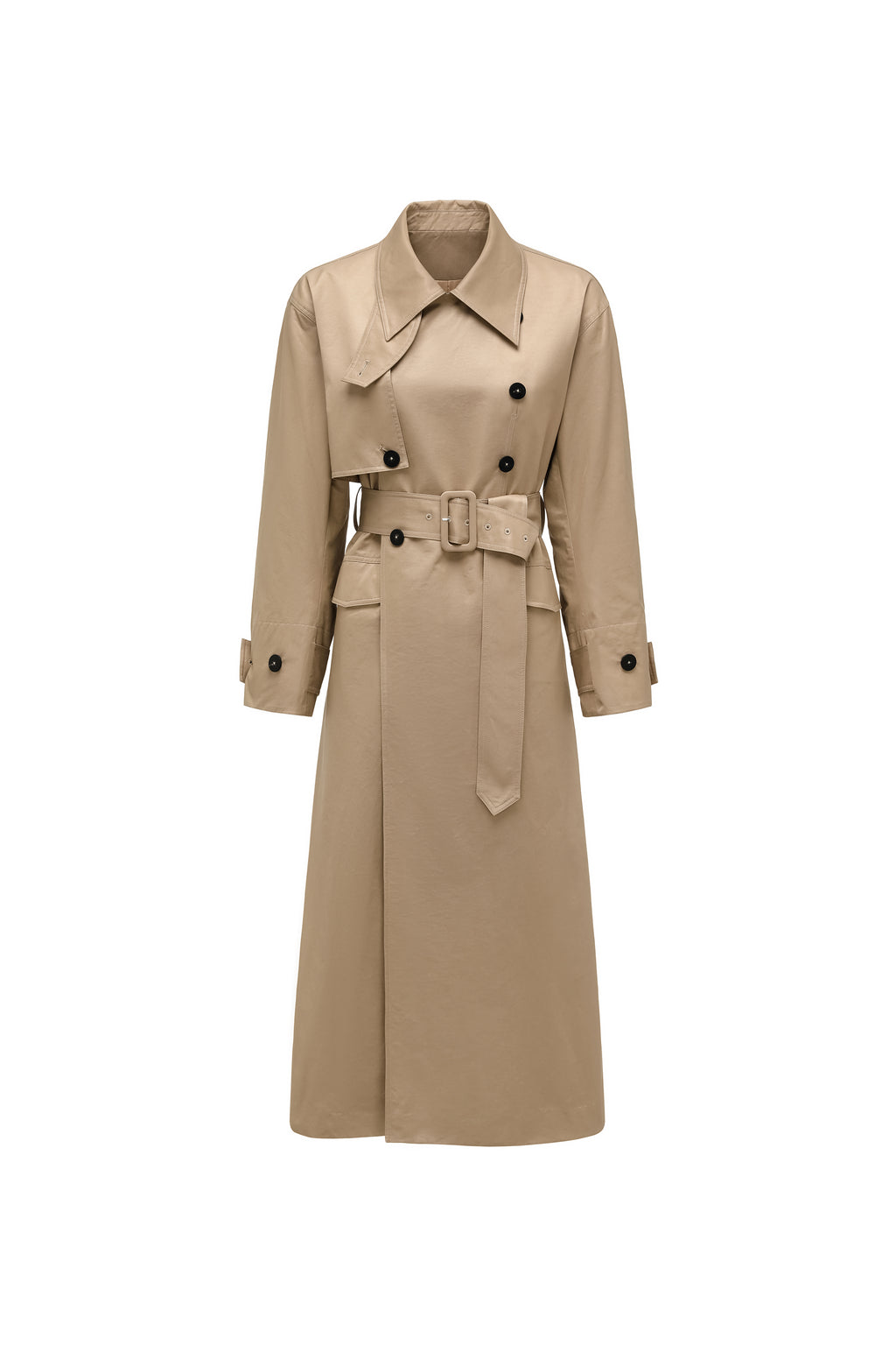 Dropped-Shoulder Trench Coat