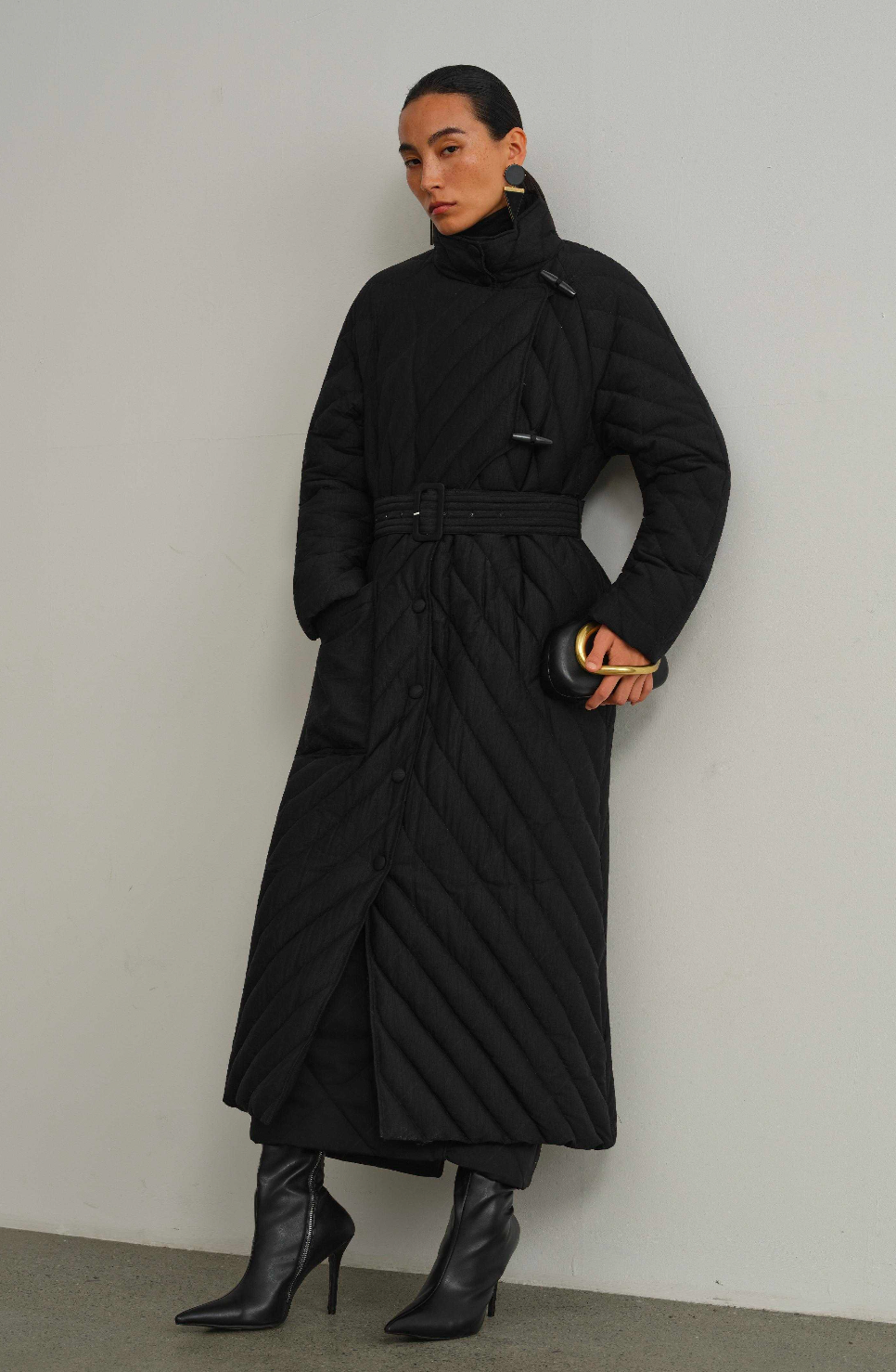 Toggle-Button Long Down Coat