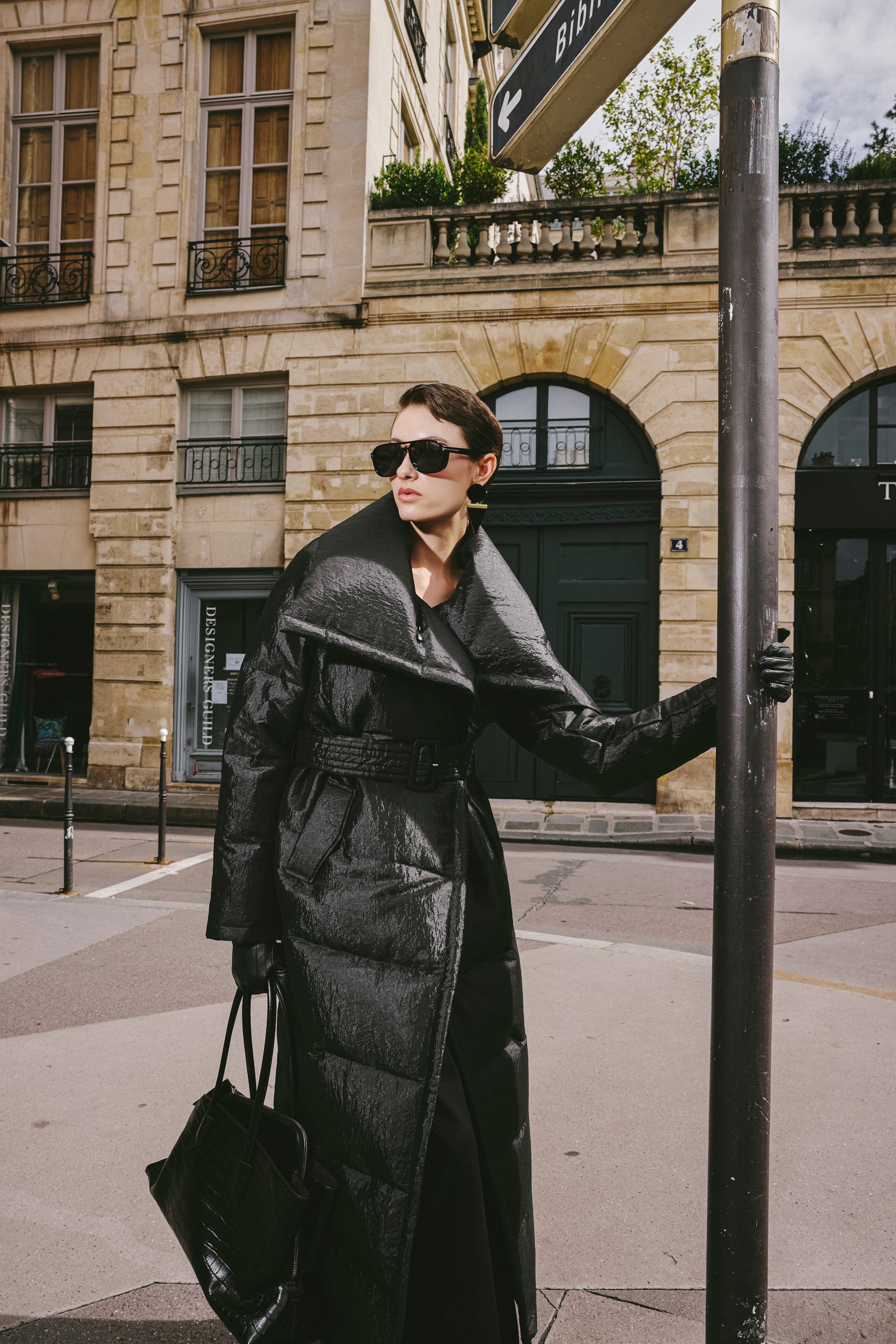 Convertible Lapel Long Down Coat