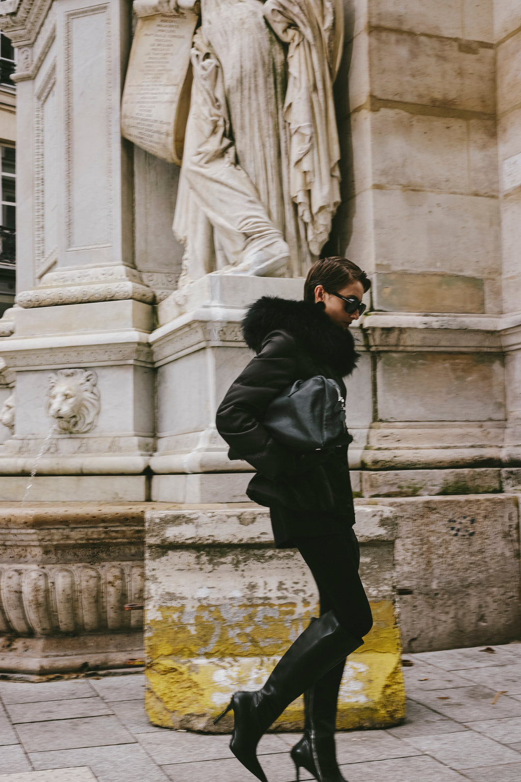 Fox Fur Hooded Fitted Down Jacket