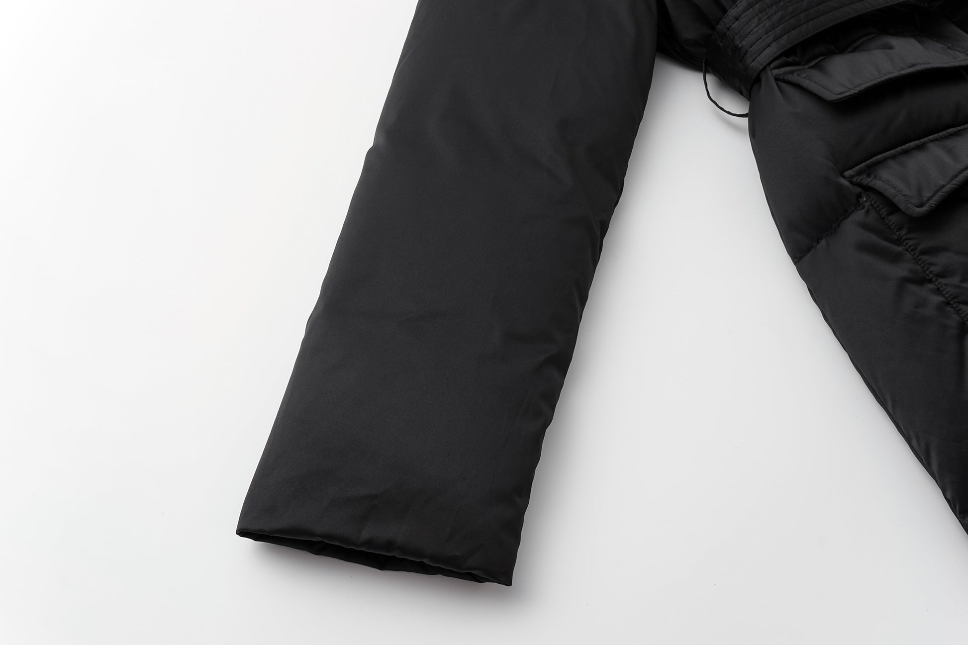 Stand-Collar Tied Long Down Coat