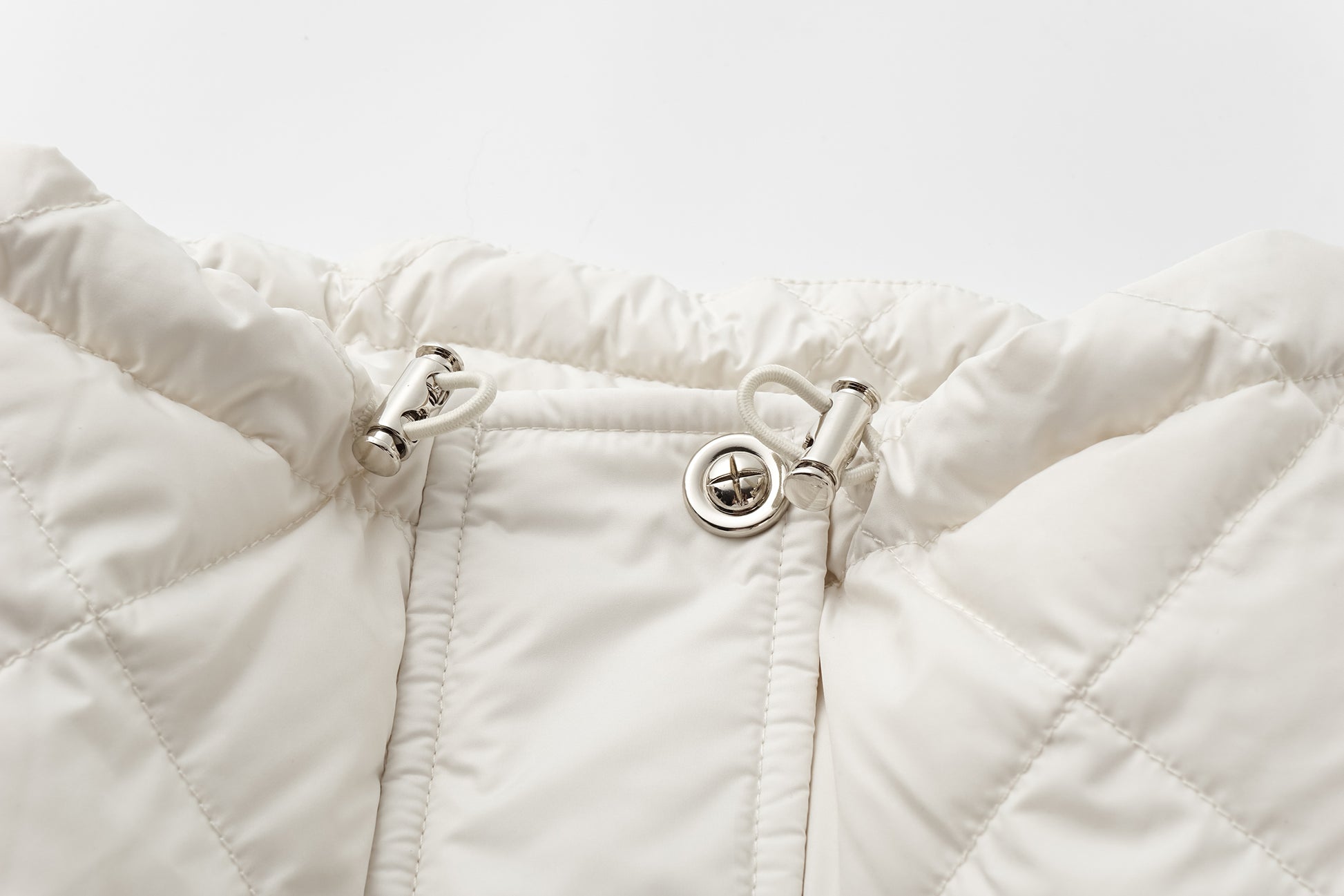 Diamond-Quilted Stand-Collar Down Jacket
