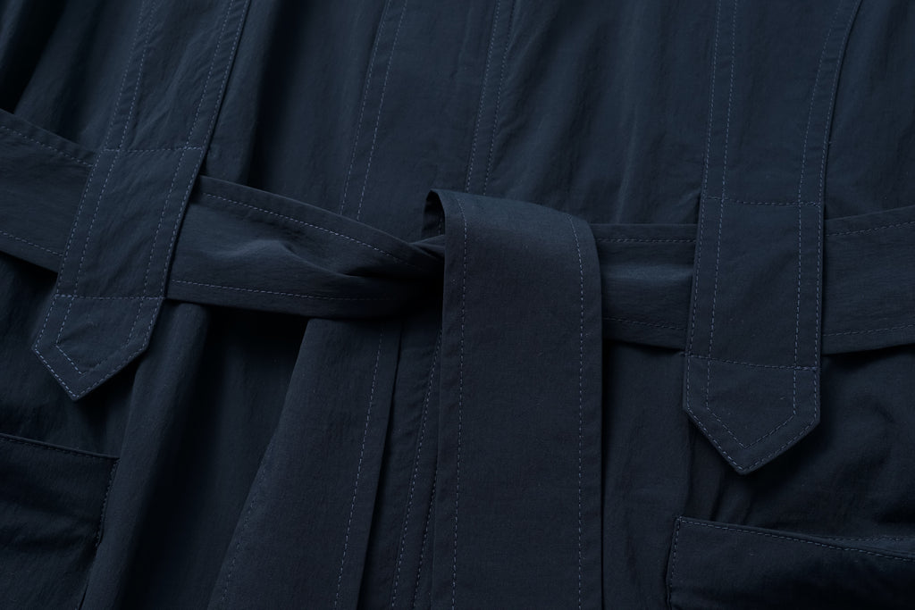 Magnetic-Closure High-Neck Trench Coat
