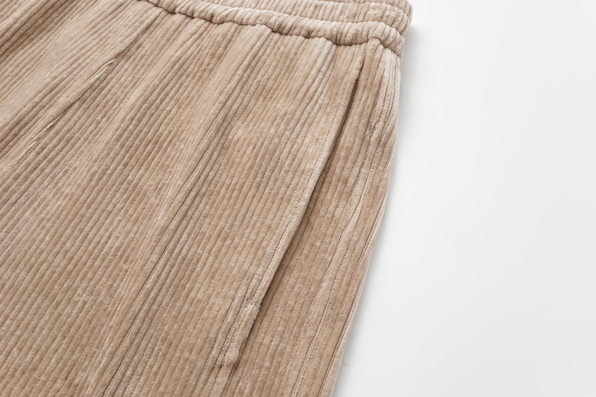 Curved Hem Corduroy Sweatpants