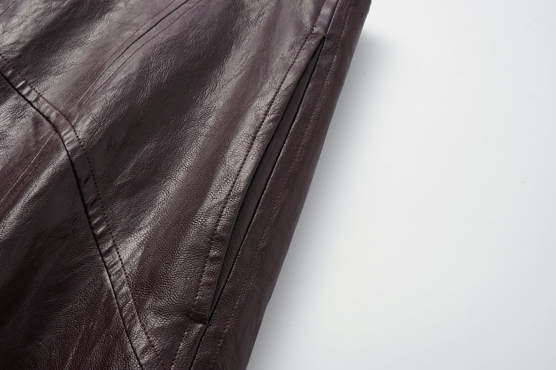 Asymmetric Hem A-Line Skirt (Faux Leather)