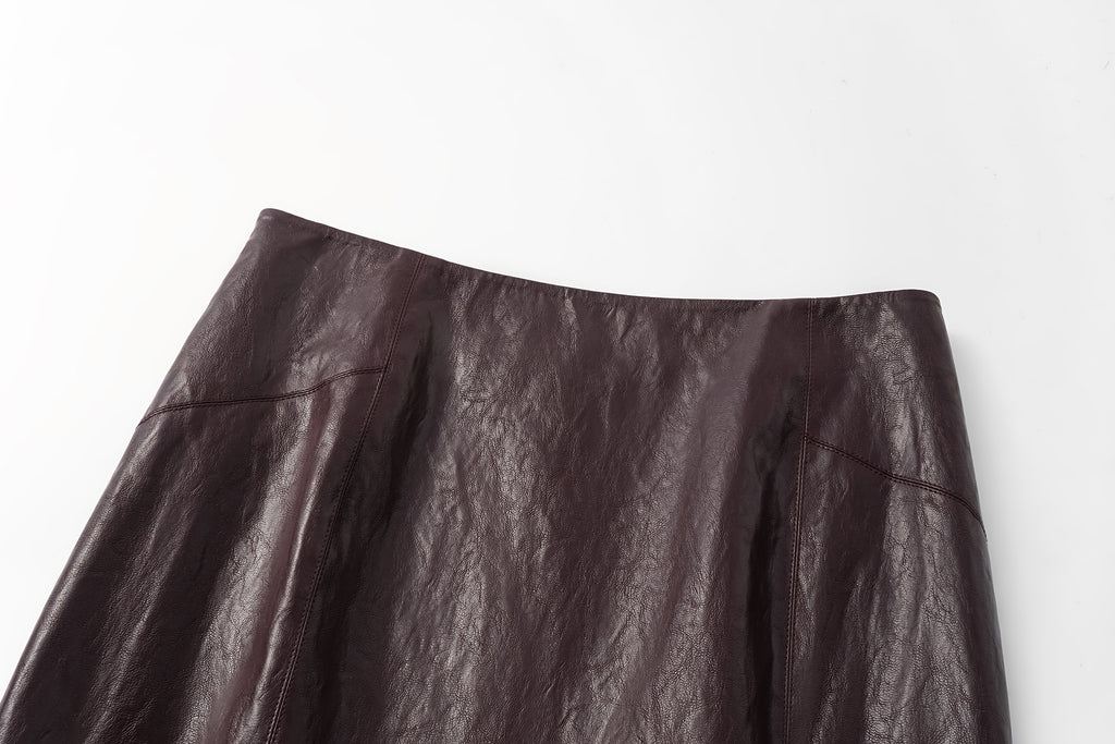 Knee-Length Pencil Skirt (Faux Leather)