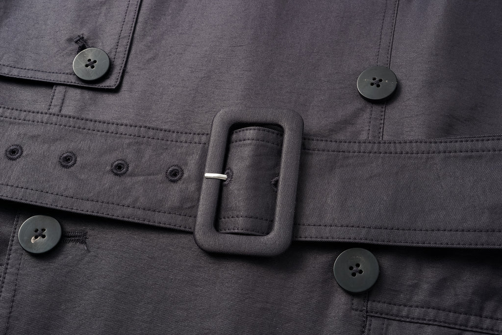 Dropped-Shoulder Trench Coat