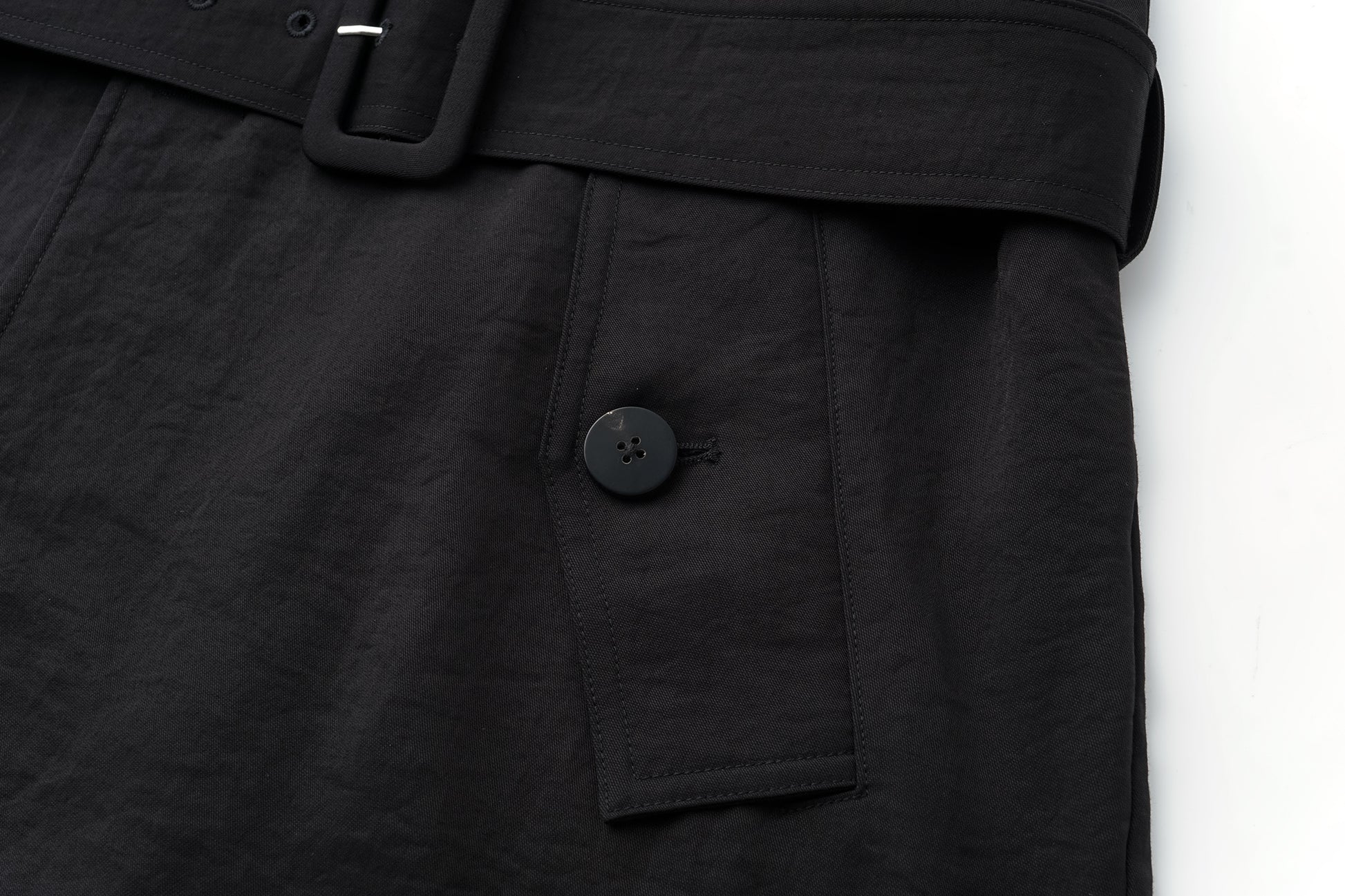 Textured Raglan-Sleeve Trench Coat with Organic Draping