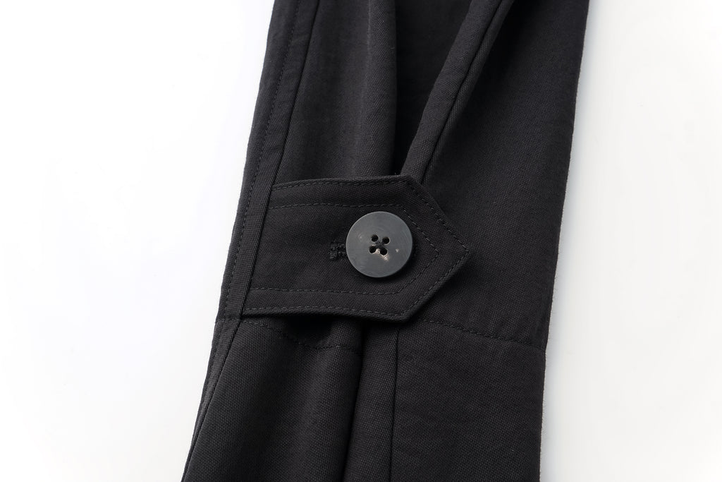 Textured Raglan-Sleeve Trench Coat with Organic Draping