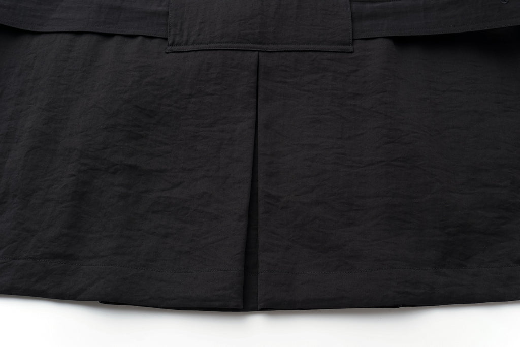 Textured Raglan-Sleeve Trench Coat with Organic Draping