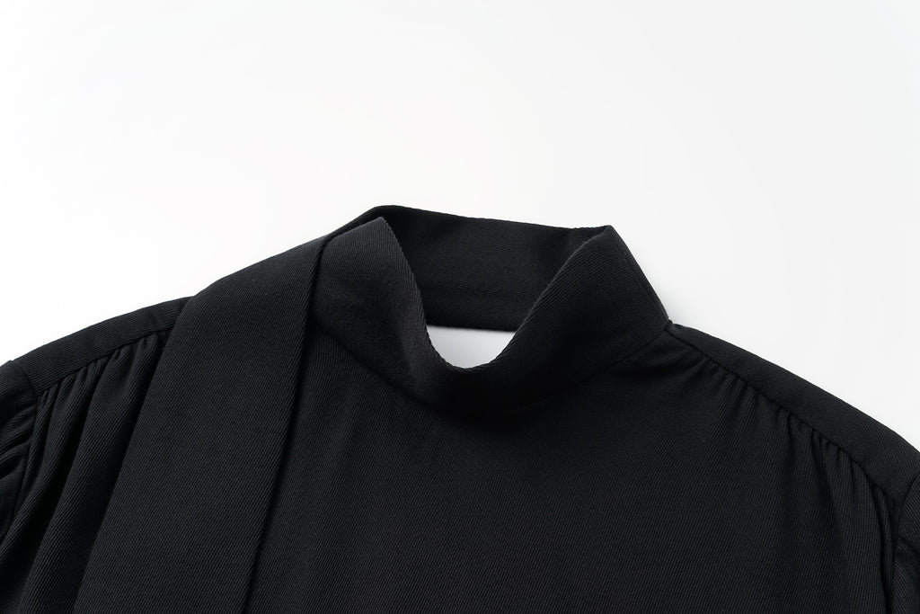 Draped Tie-Neck Top