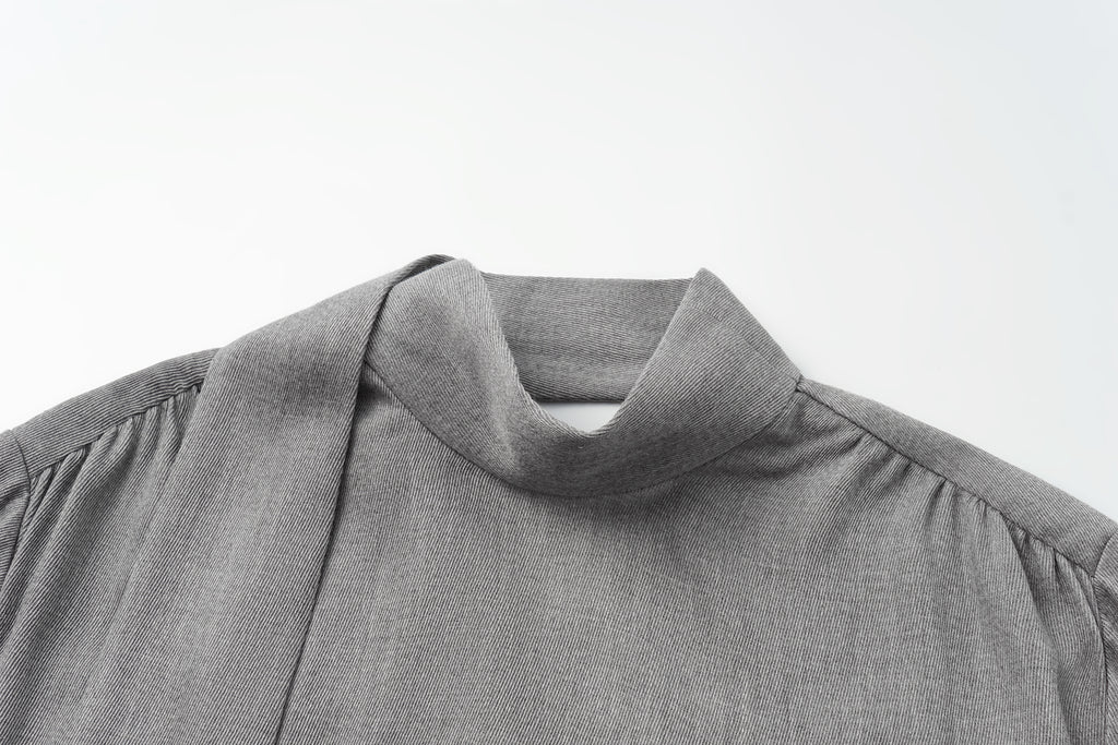 Draped Tie-Neck Top