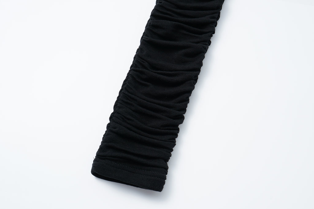 Smocked V-Neck Top with Hidden Hook Placket