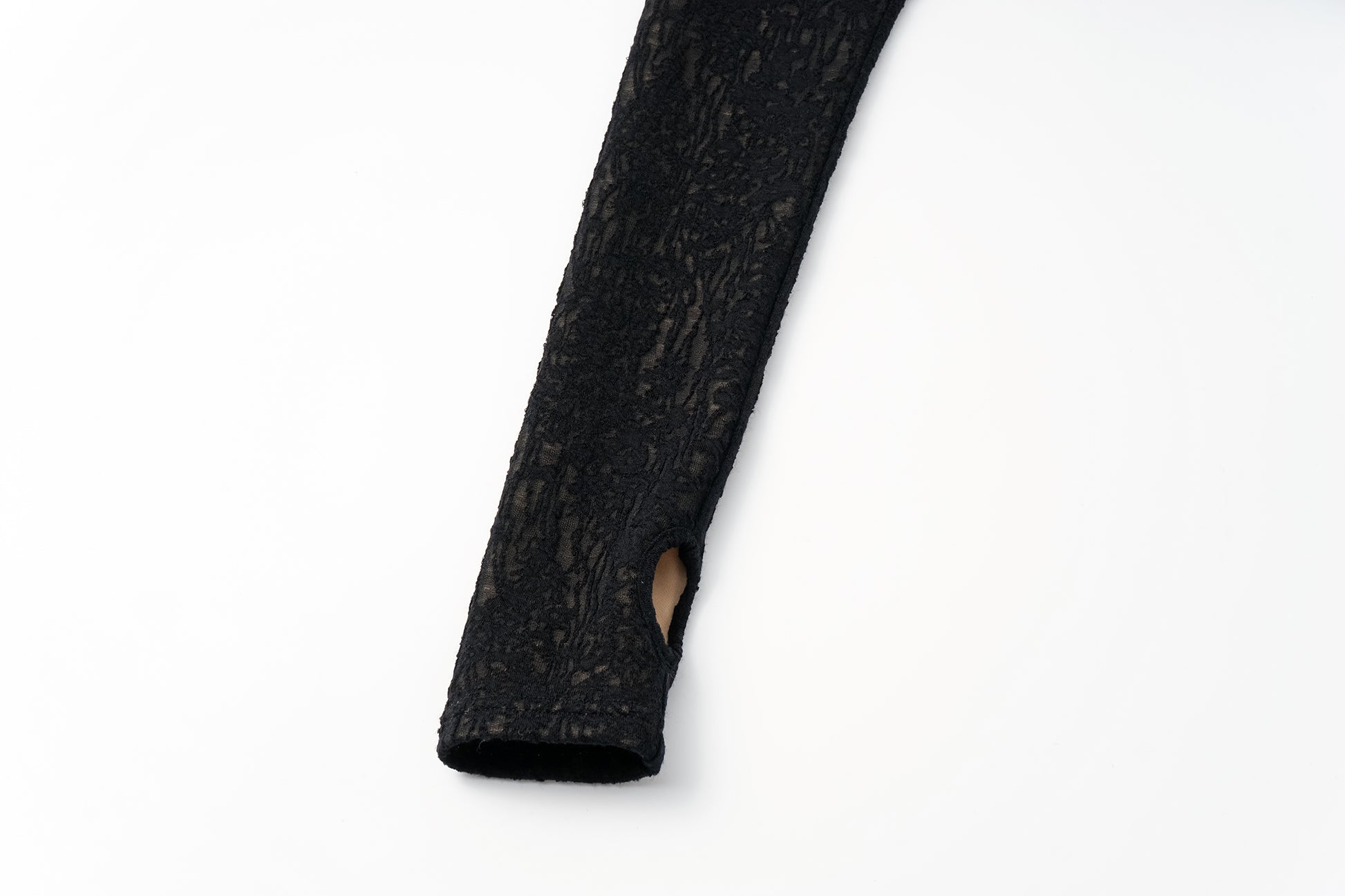 V-Neck Wool Dress with Jacquard & Lace-Openwork Detailing