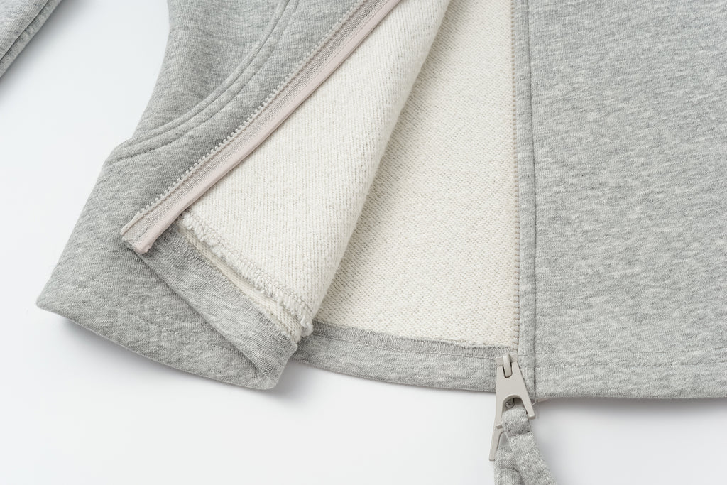 Zip-Front Hooded Sweatshirt Jacket