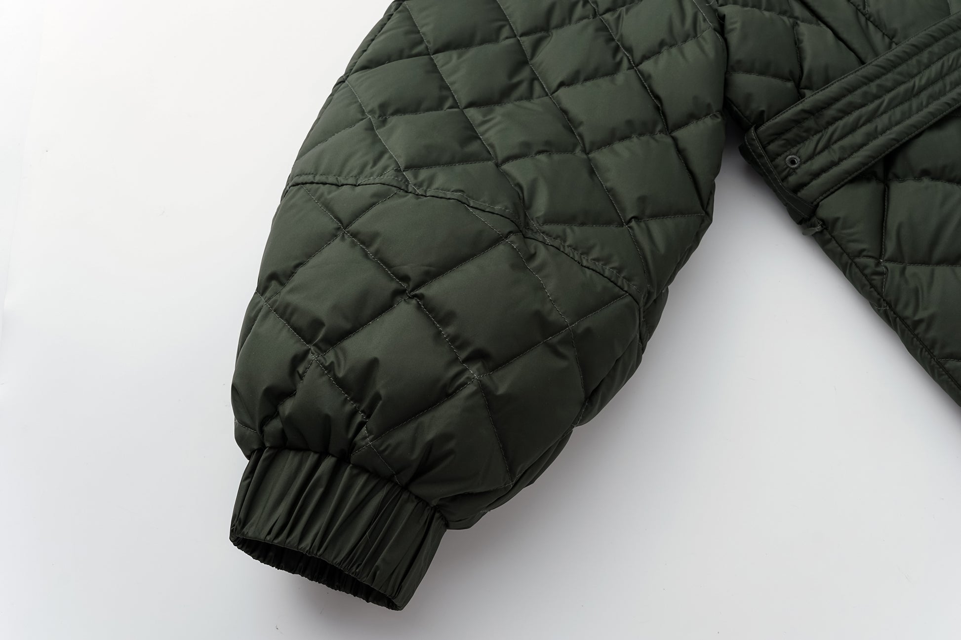 Diamond-Quilted Stand-Collar Down Jacket