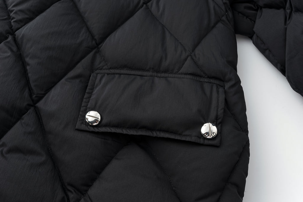 Deconstructed Asymmetric Zip Puffer with Dropped Shoulder and Lantern Sleeves