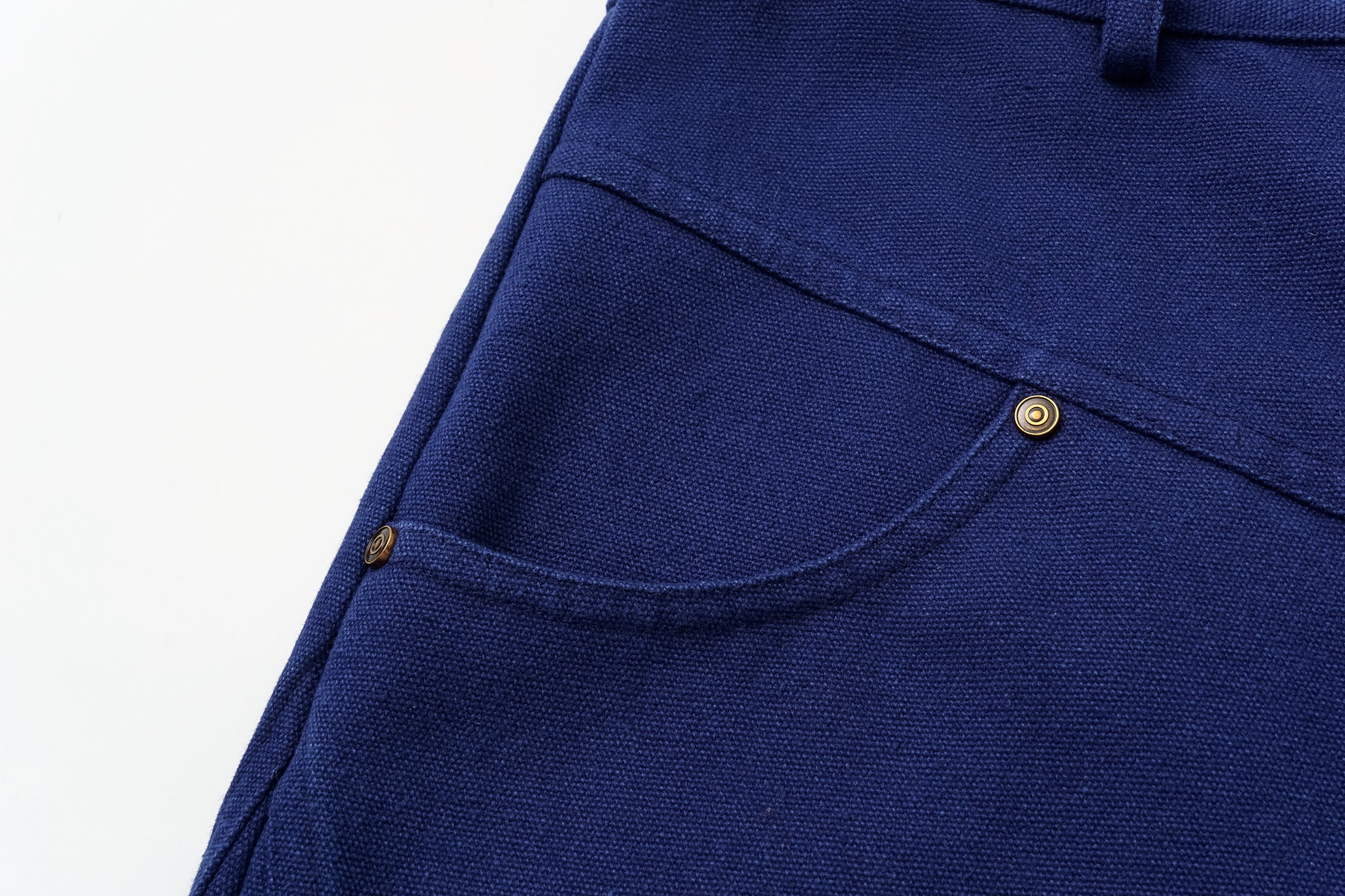 High-Rise Curved Hem Denim Pants