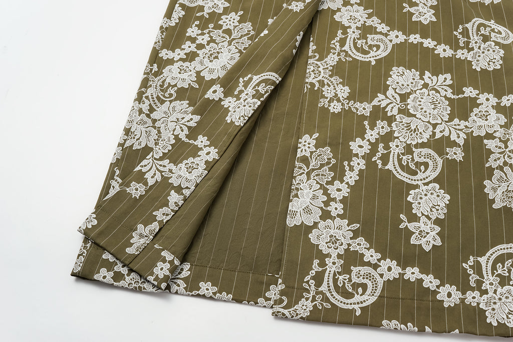 V-Neck Dress with Subtle Raised Print