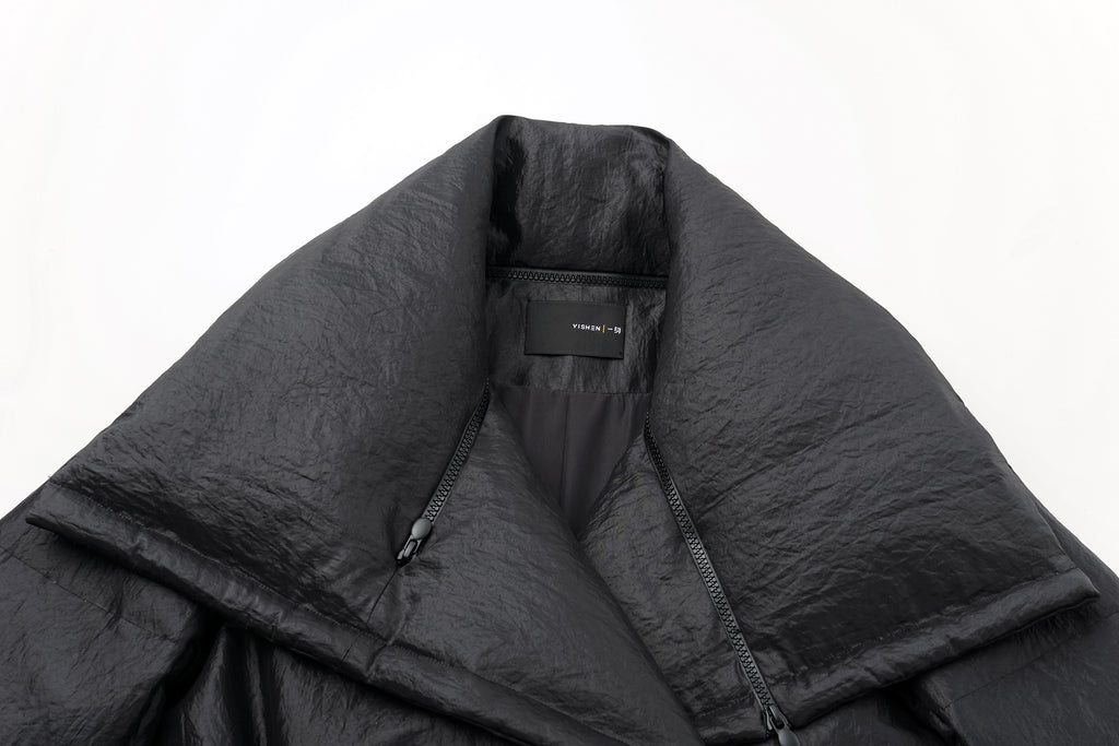 Convertible Lapel Long Down Coat