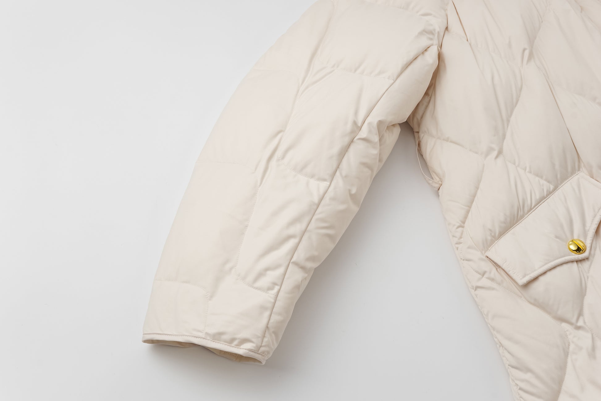 Voluminous Scimitar-Sleeve Long Down Coat