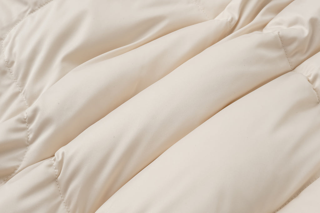 Voluminous Scimitar-Sleeve Long Down Coat